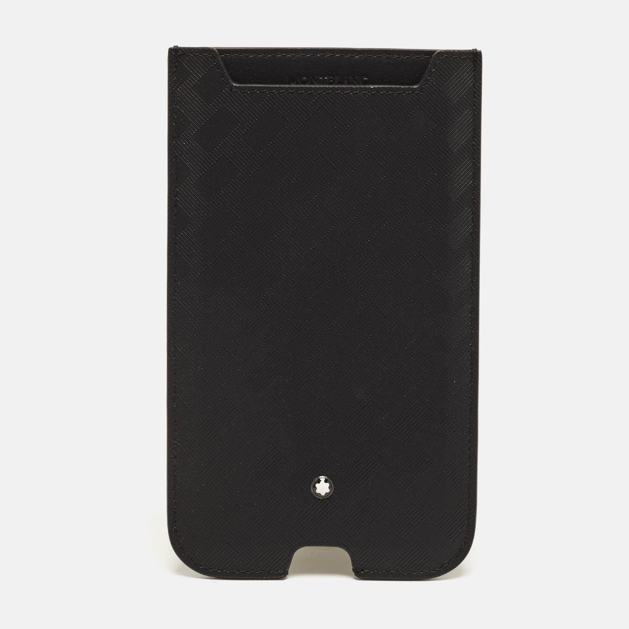 Montblanc Extreme 3.0 Phone Pouch Black Textured Leather