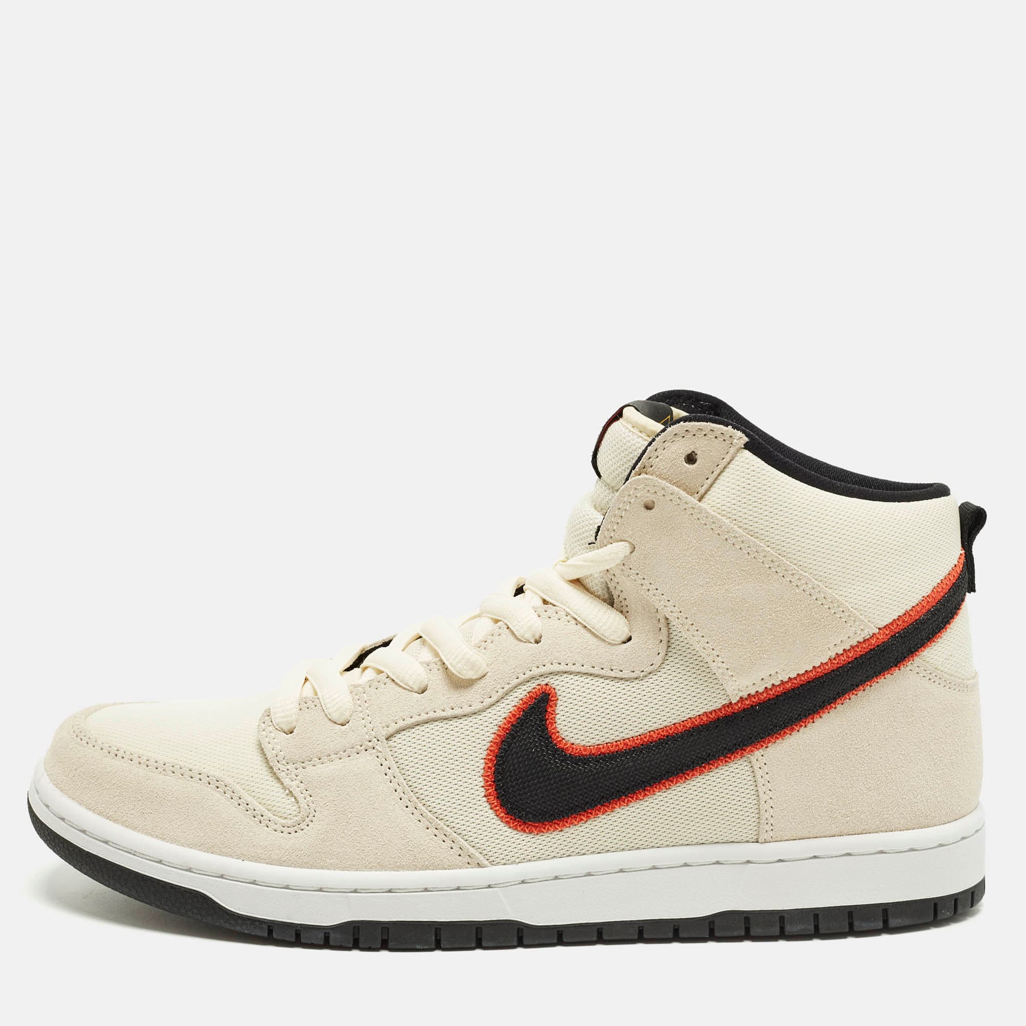 Nike SB Dunk Pro PRM San Francisco Giants Size 46 Beige Canvas and Suede High Top Sneakers