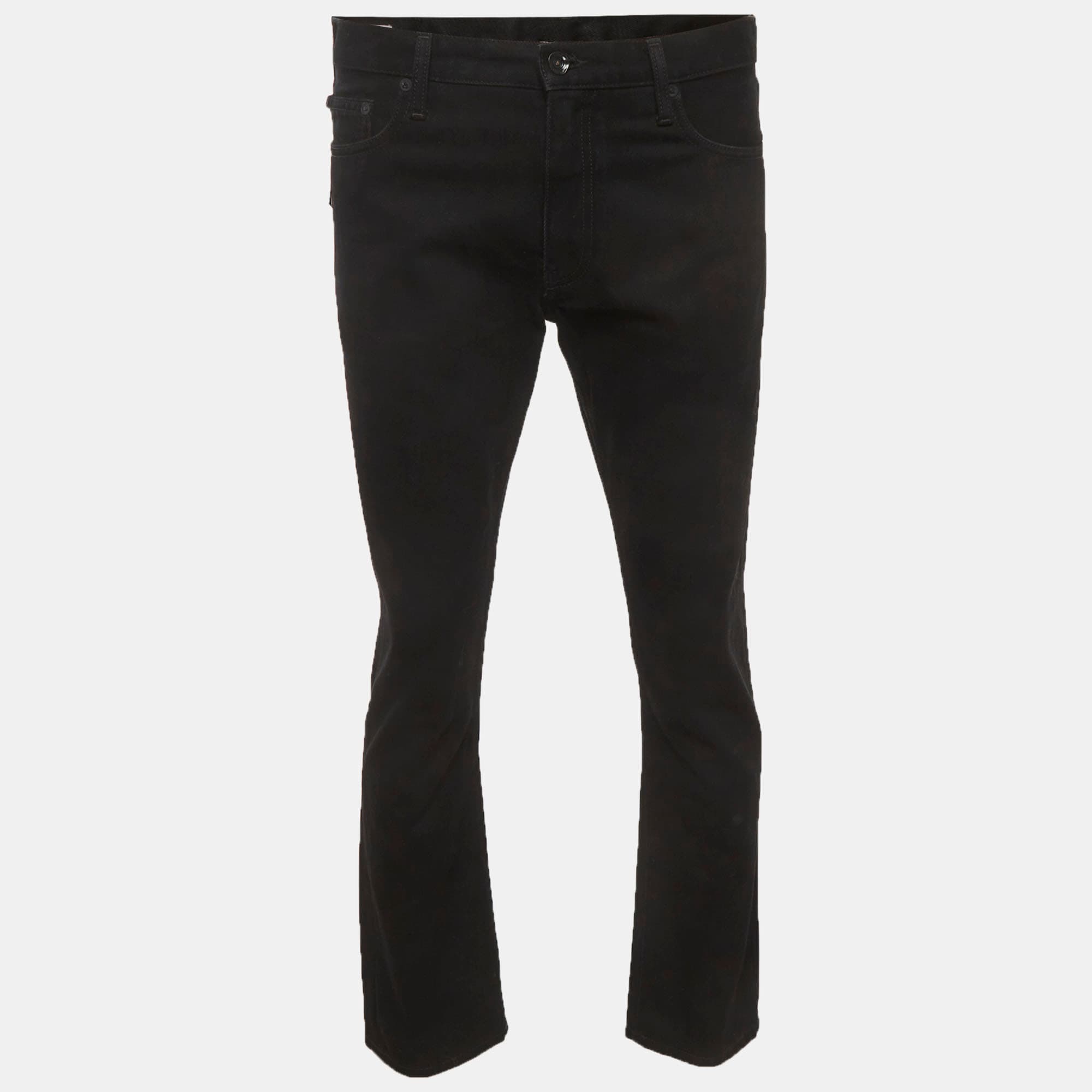 Off-White Black Denim Permanent Jeans M/Waist 33"