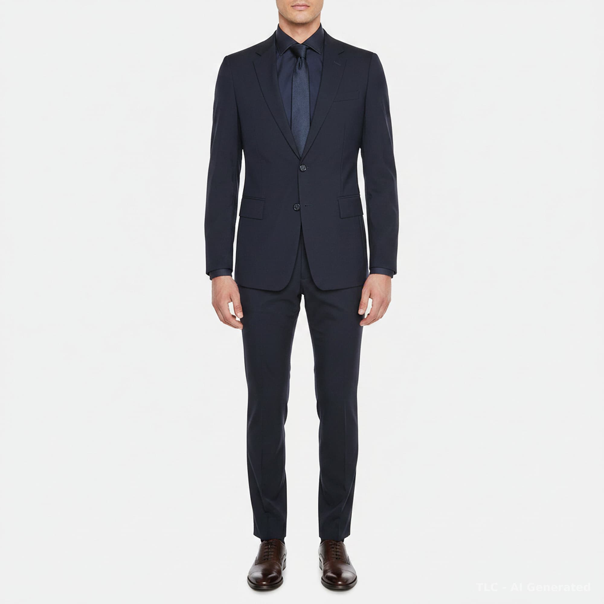 Prada Navy Blue Wool Single Breasted Suit and Pants Set S