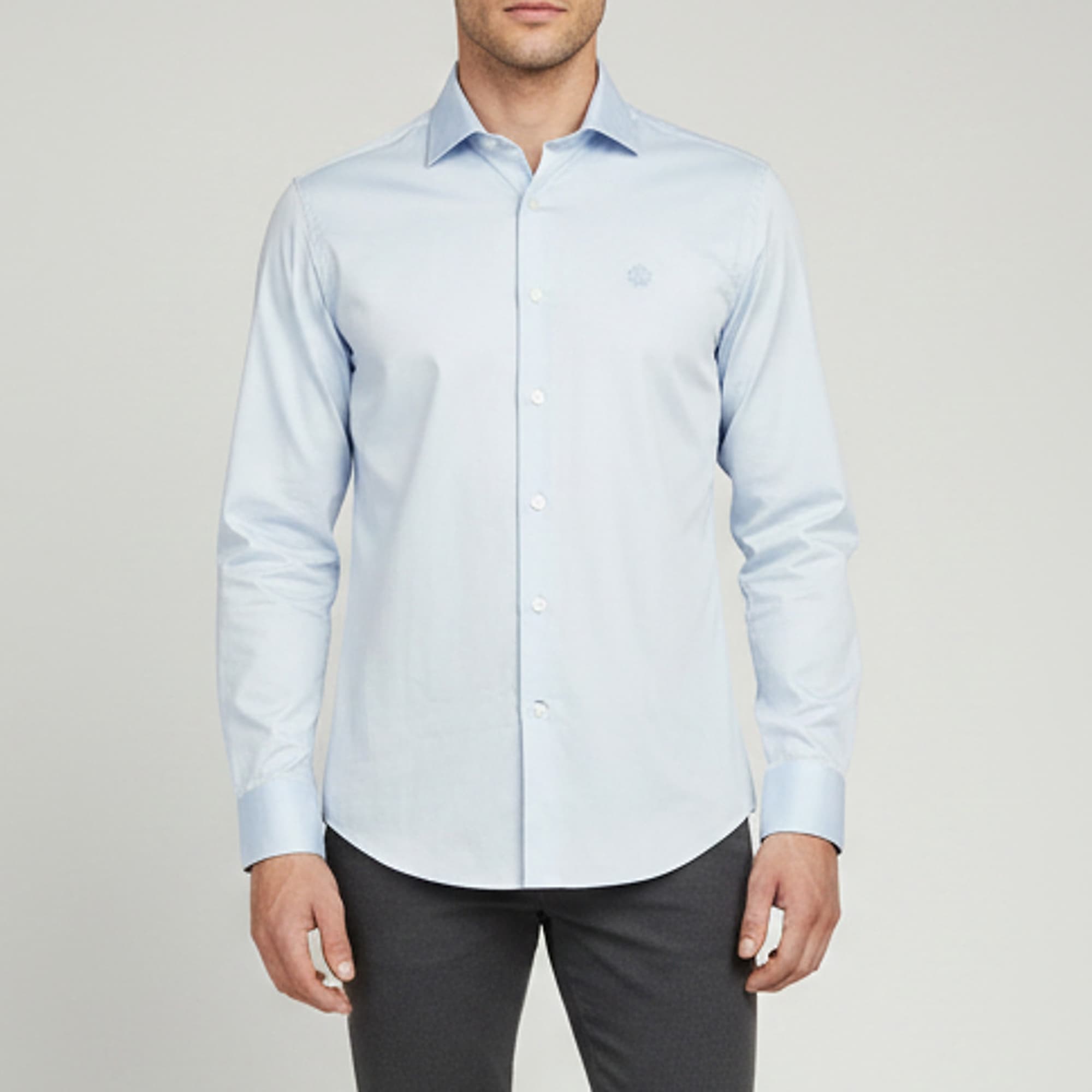 Roberto Cavalli Blue Logo Embroidered Cotton Comfort Fit Shirt M