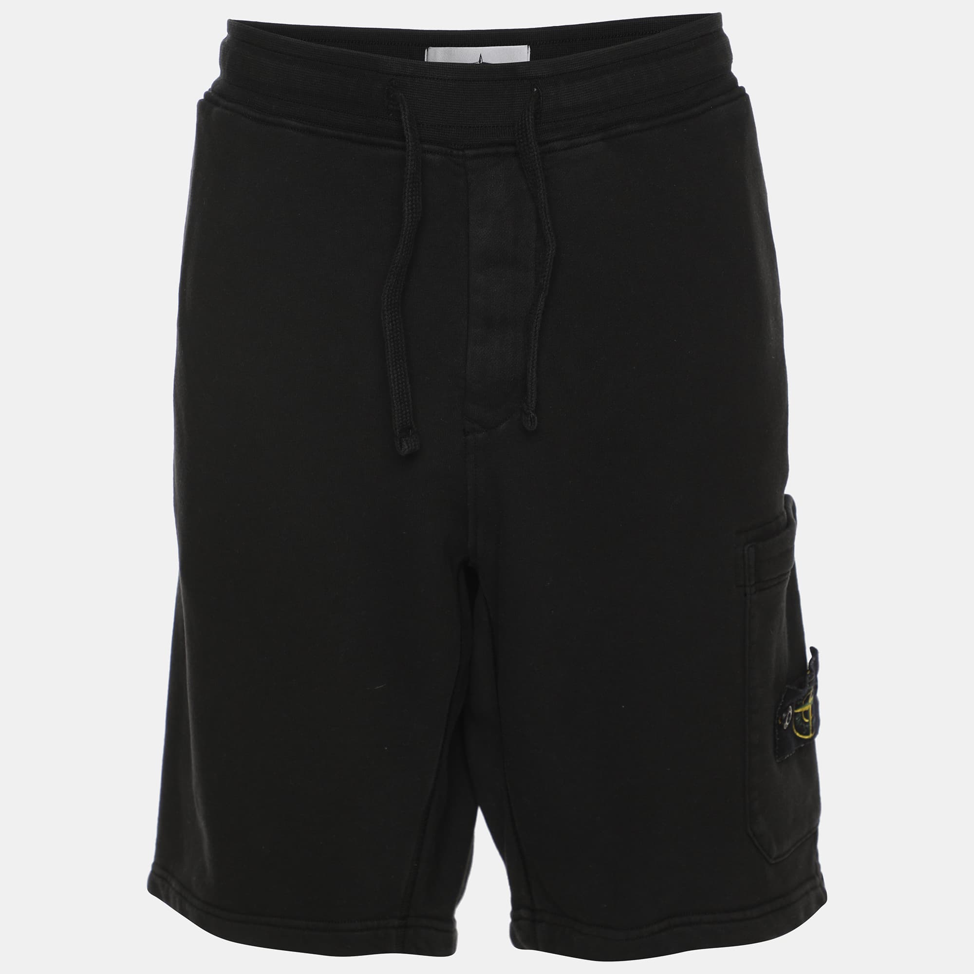 Stone Island Black Jersey Logo Patch Short XL