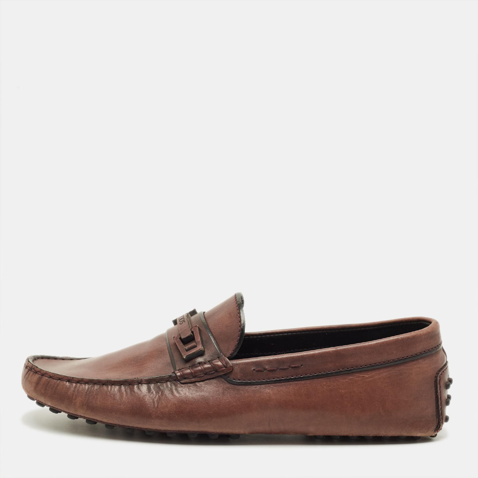 Tod's Size 43 Brown Leather Penny Loafers