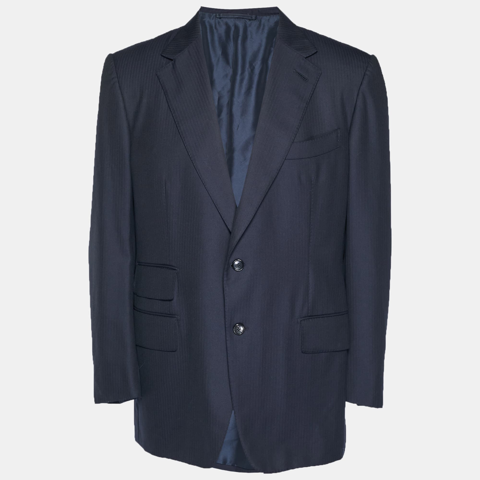 Tom Ford Navy Blue Wool Blend Regular Fit Blazer XXXL