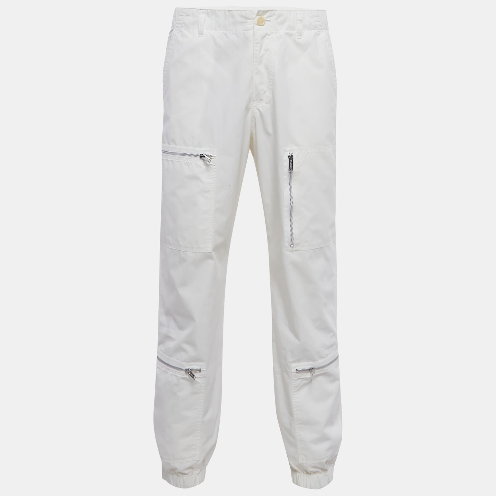 Undercover White Cotton Cargo Pants L