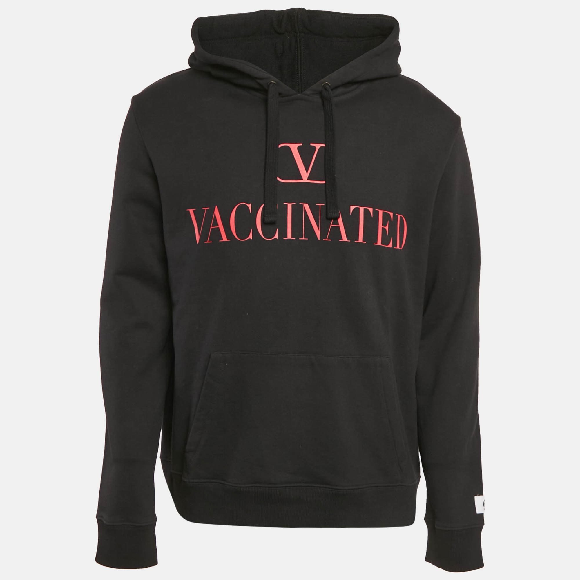 Valentino Black Printed Cotton Hooded Sweatshirt XL