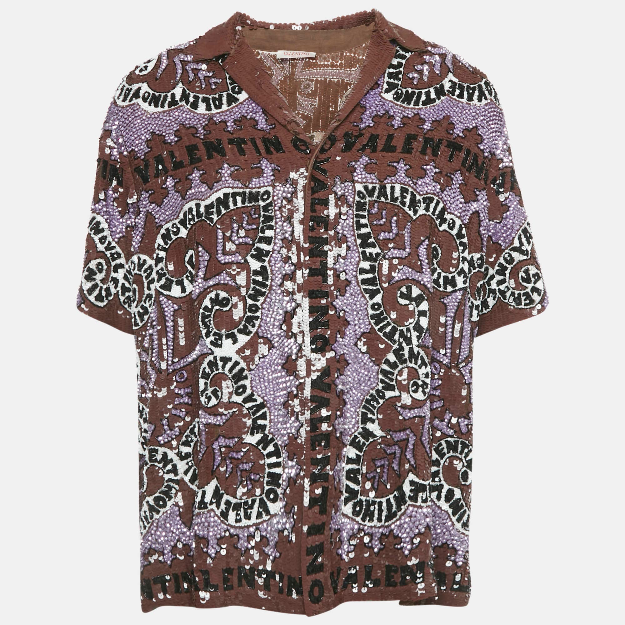 Valentino Multicolor Sequin Shirt M