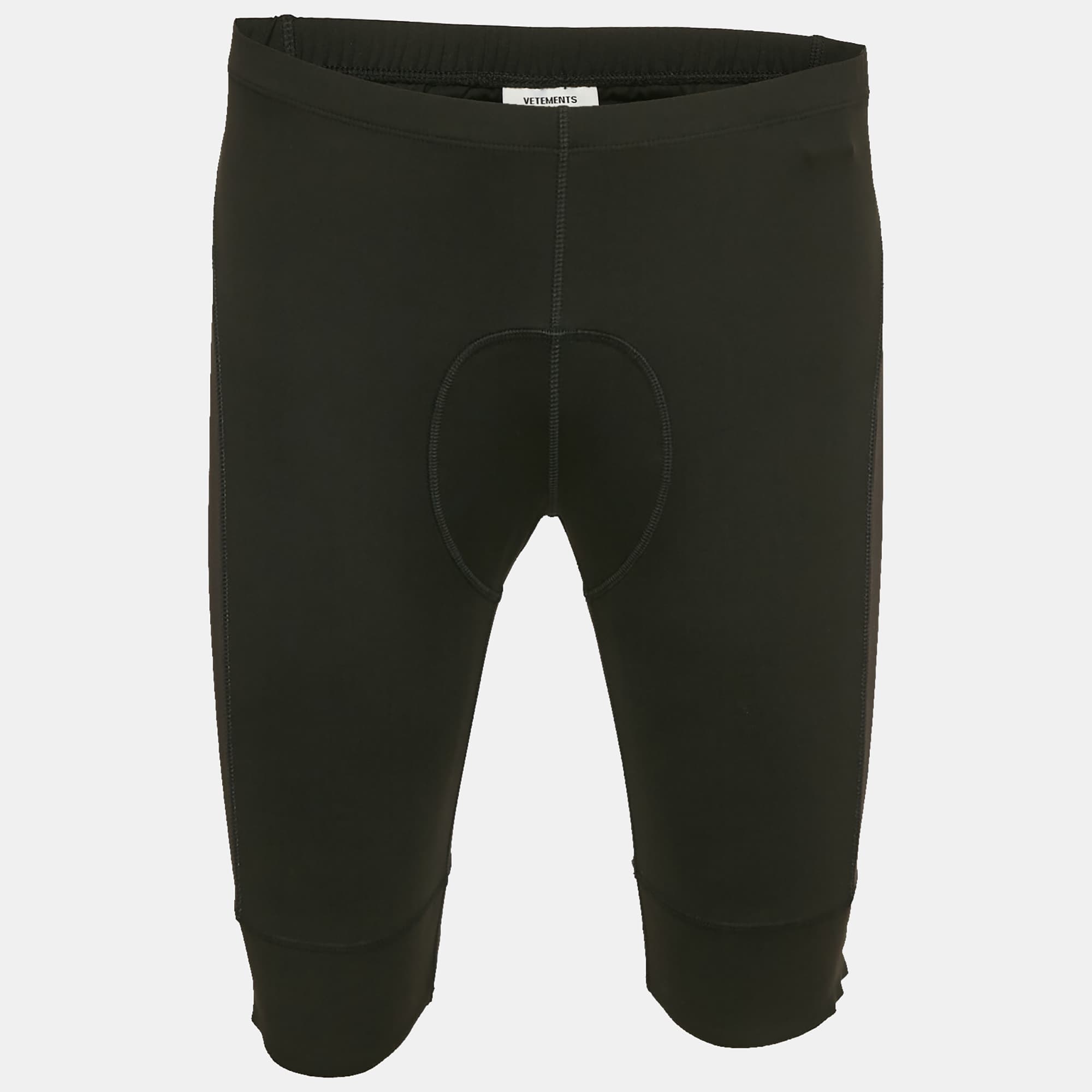 Vetements Black Printed Jersey Sports Shorts L