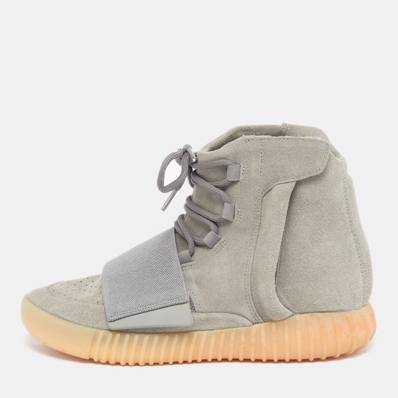 Yeezy x Adidas Boost 750 Glow In the Dark Size 40 Grey Suede and Canvas High Top Sneakers