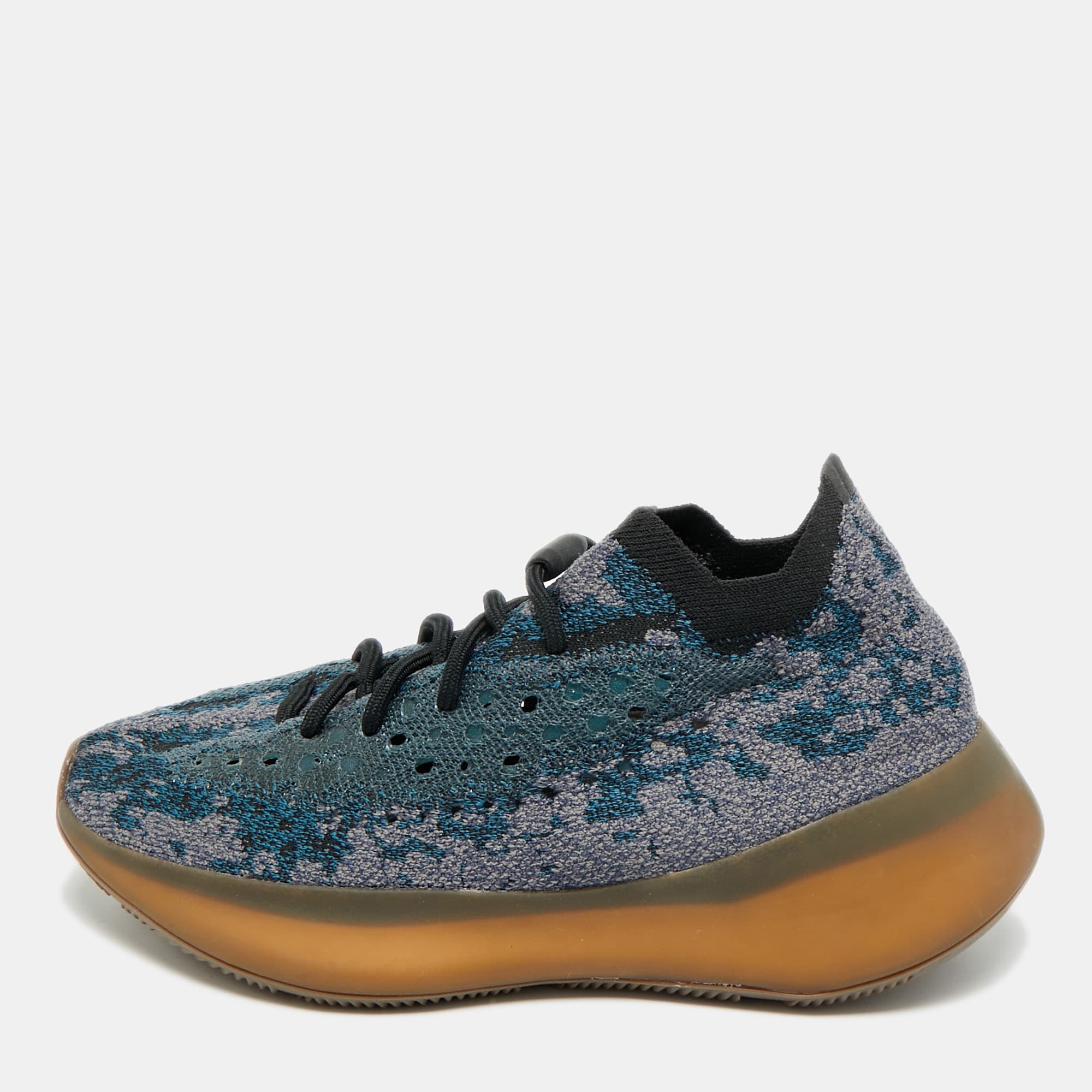 Yeezy x Adidas Covellite Boost 380 Size 39 1/3 Blue/Grey Knit Fabric Sneakers