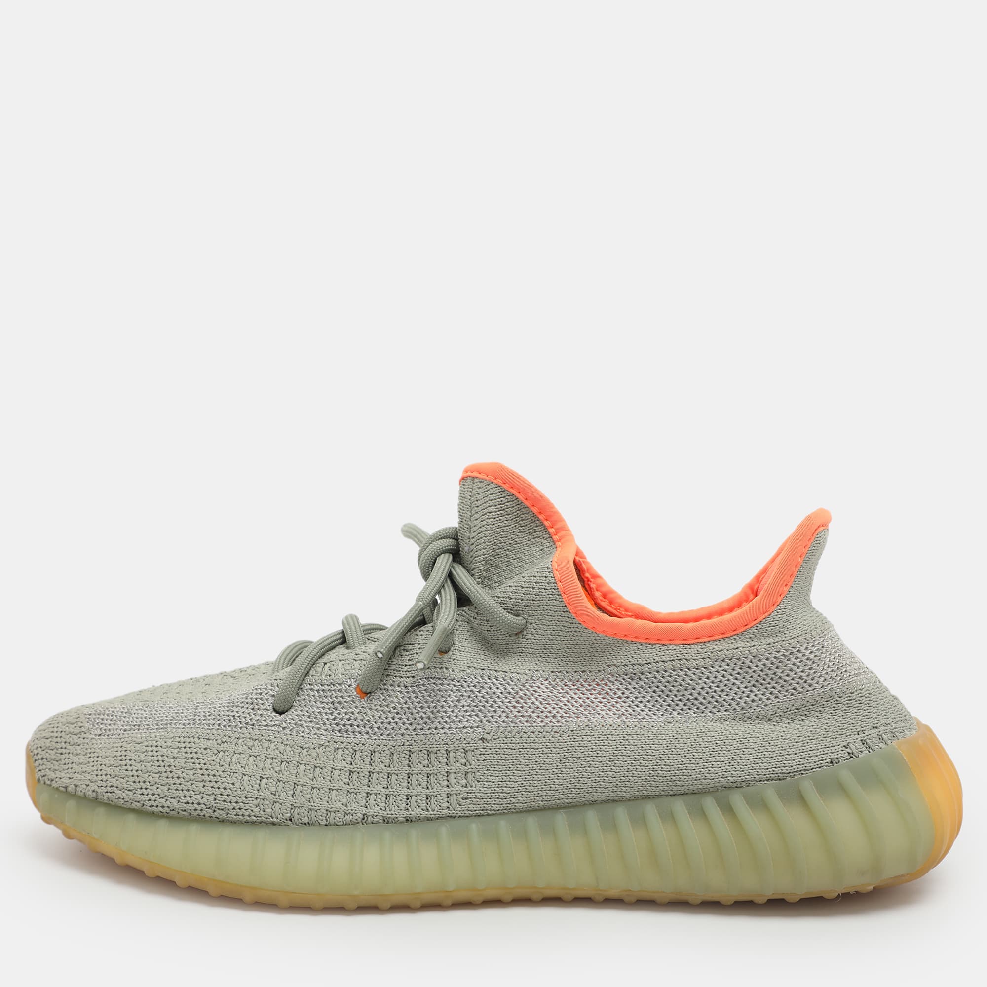 Yeezy x Adidas Boost 350 V2 Size 43 1/13 Desert Sage Knit Fabric Low Top Sneakers