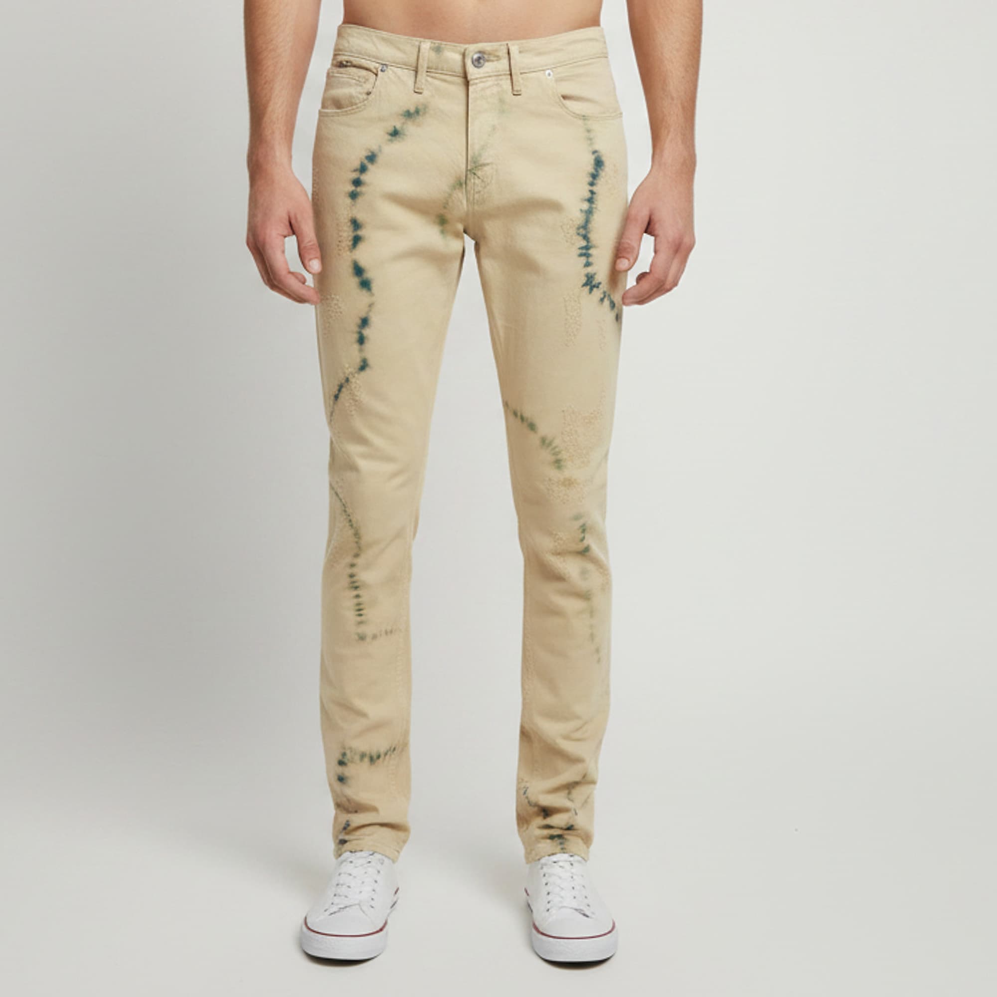 Zadig & Voltaire Cream Tie Dye Denim David Jeans M/Waist 34"