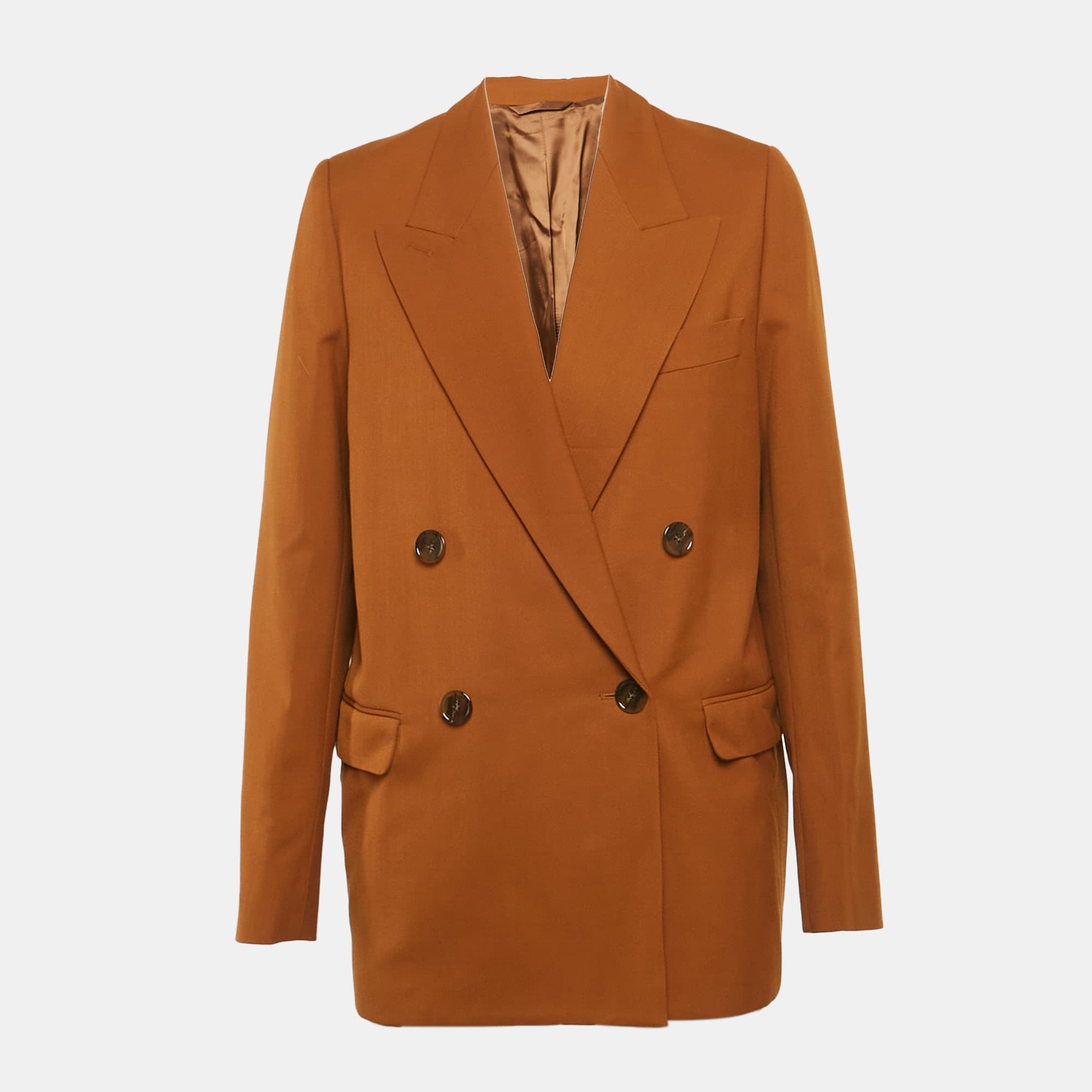 Acne Studios Brown Wool-Blend Double Breasted Blazer M