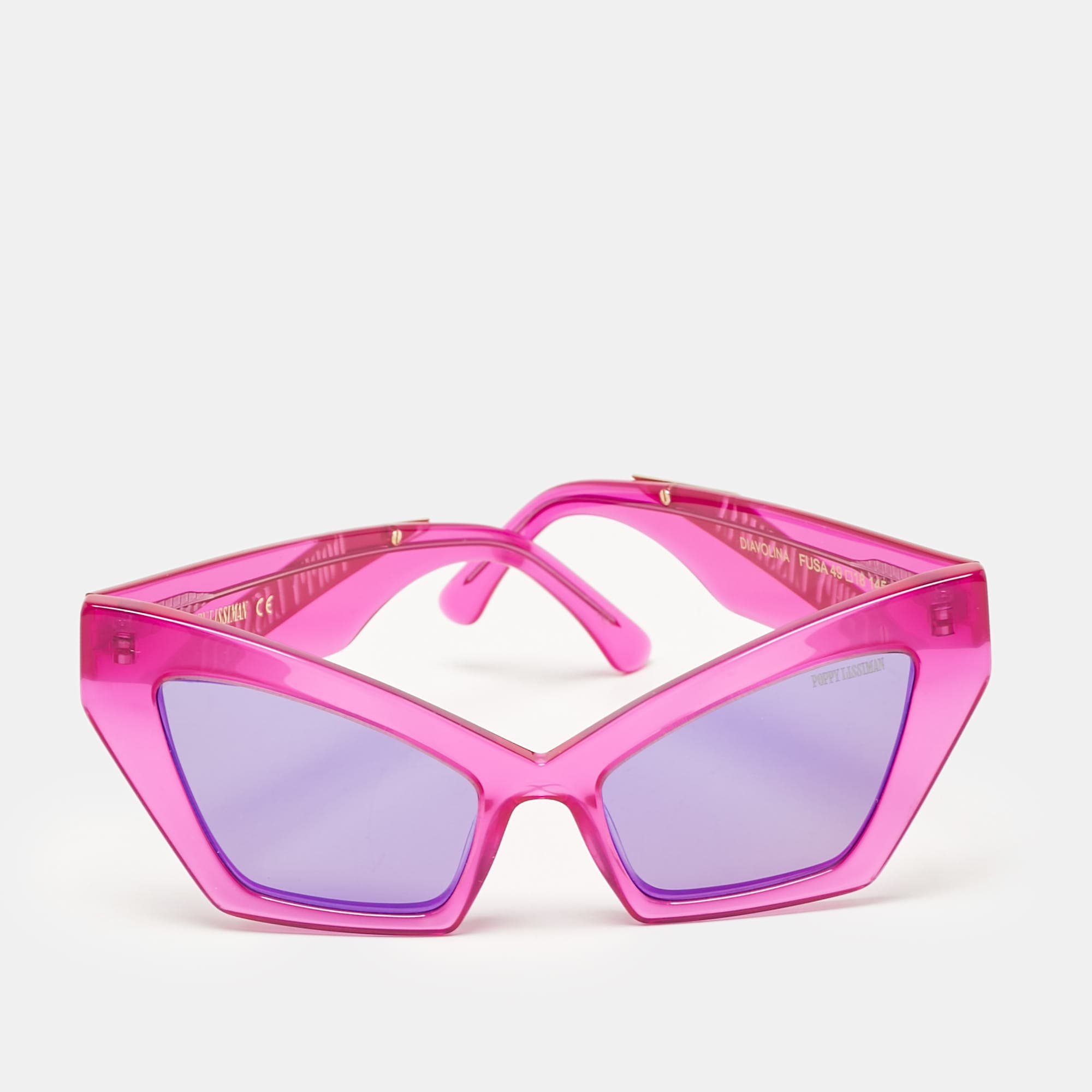 Poppy Lissiman Fuchsia/Black Diavolina Cat Eye Sunglasses