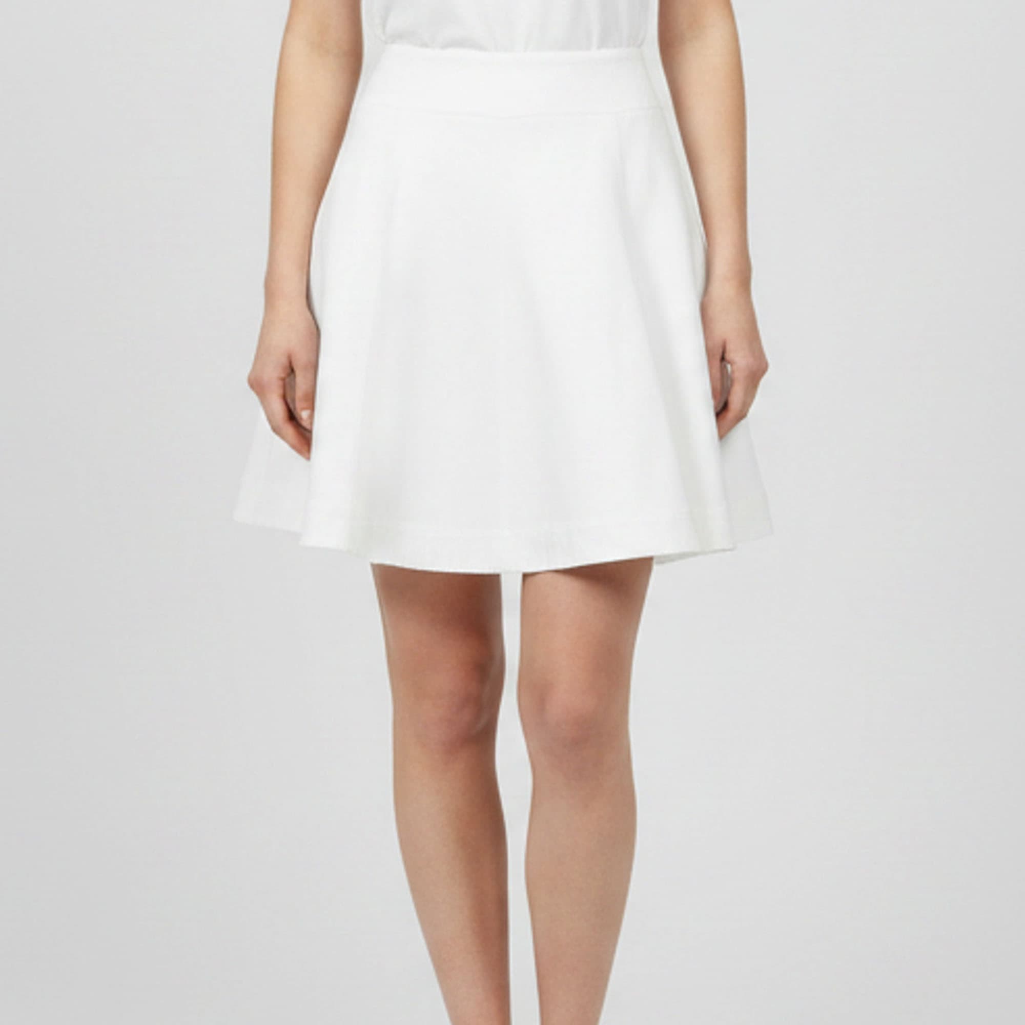 Alaia White Cotton Flared Zip-Up Mini Skirt M
