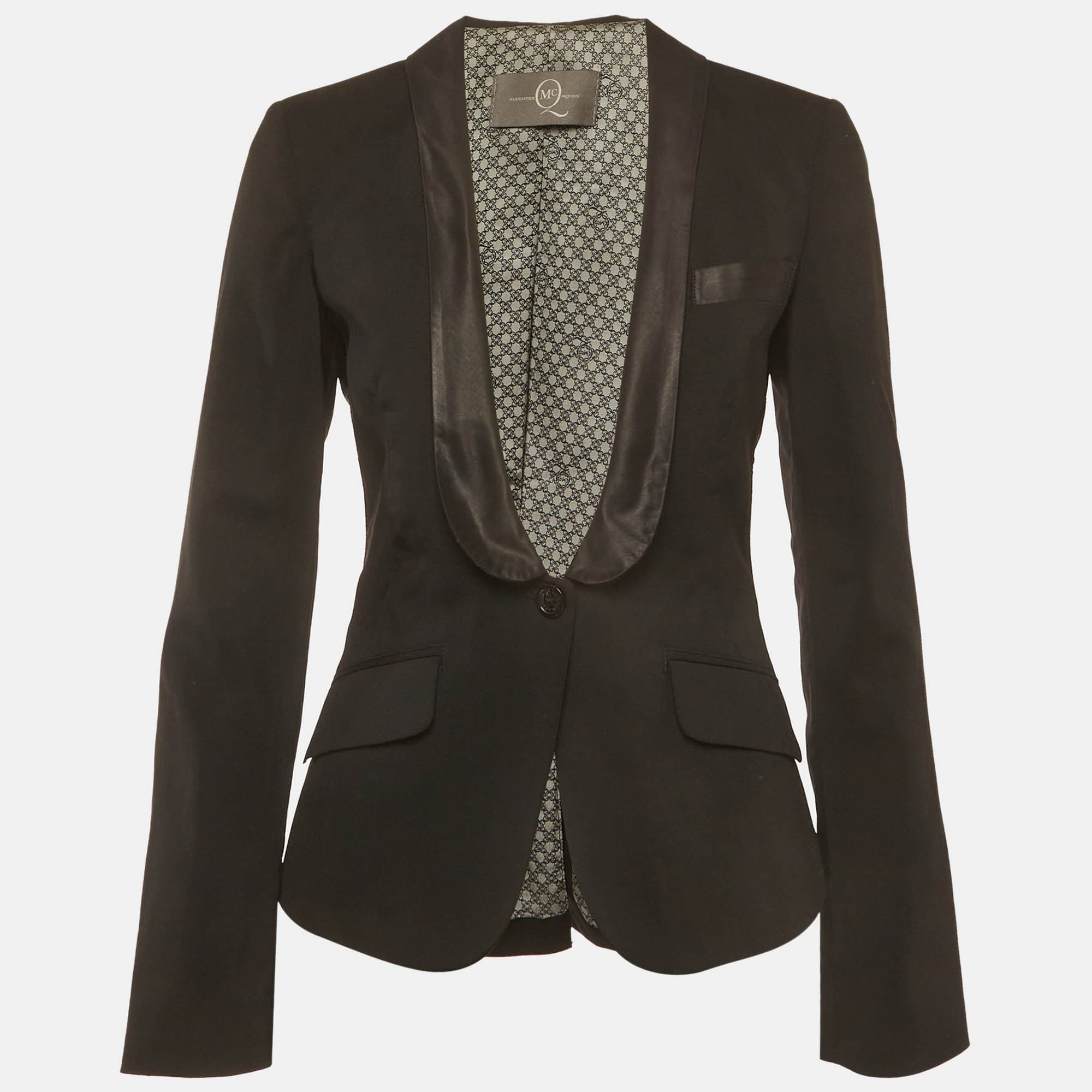 Alexander McQueen Black Wool Blend Blazer S