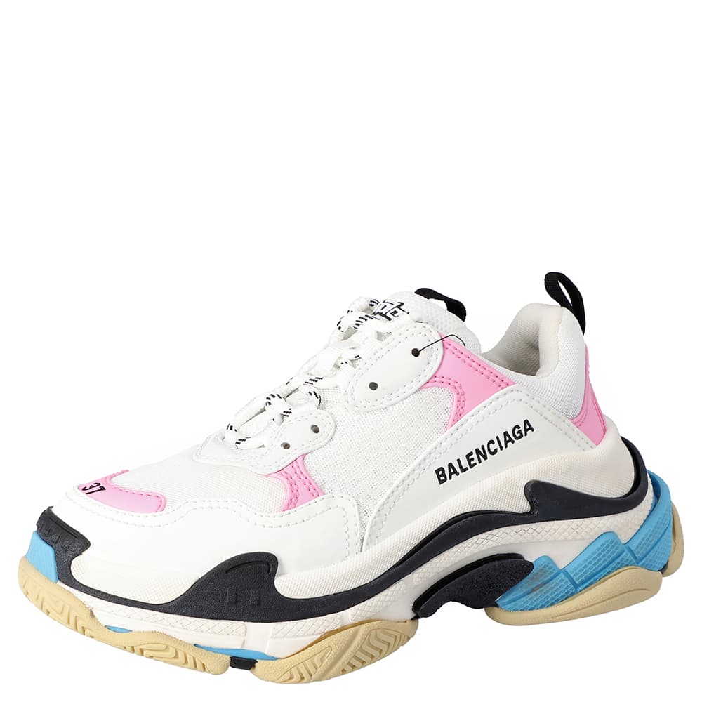 Balenciaga Multicolor Leather and Mesh Triple S Sneakers Size EU 40