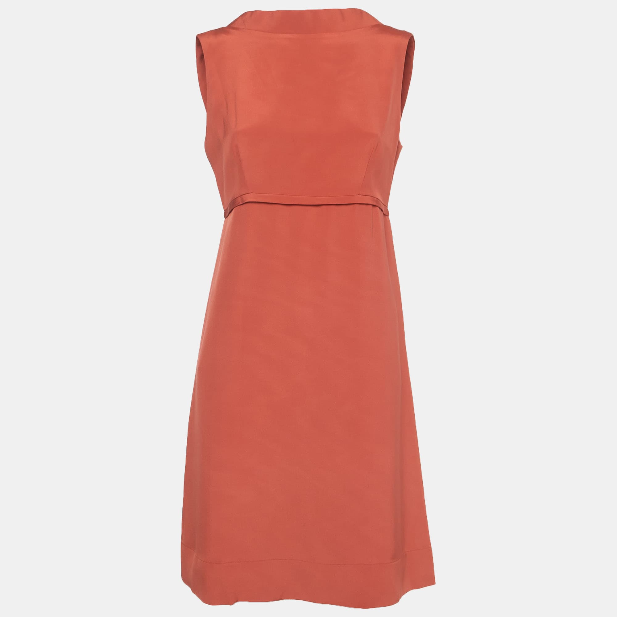 Balenciaga Orange Silk Sleeveless Mini Dress M
