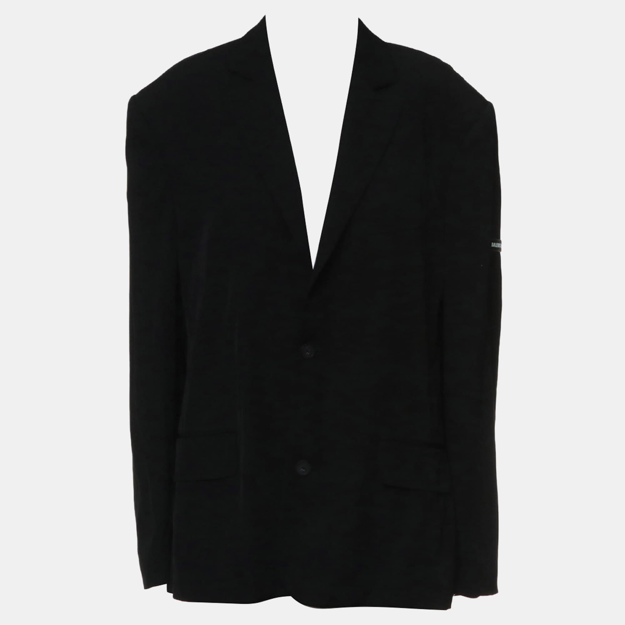 Balenciaga Black Oversized Unisex Logo Blazer M