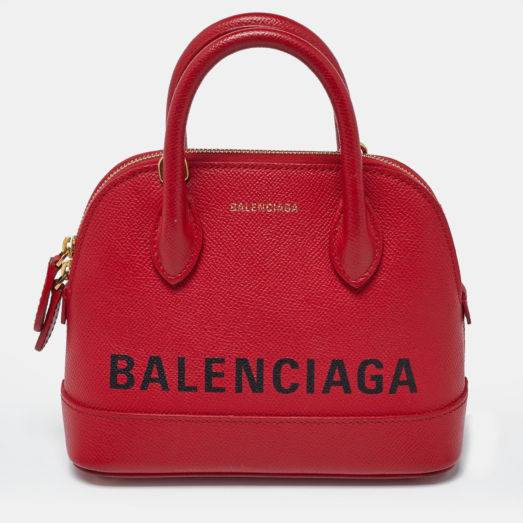 Balenciaga Ville XXS Red Leather Satchel