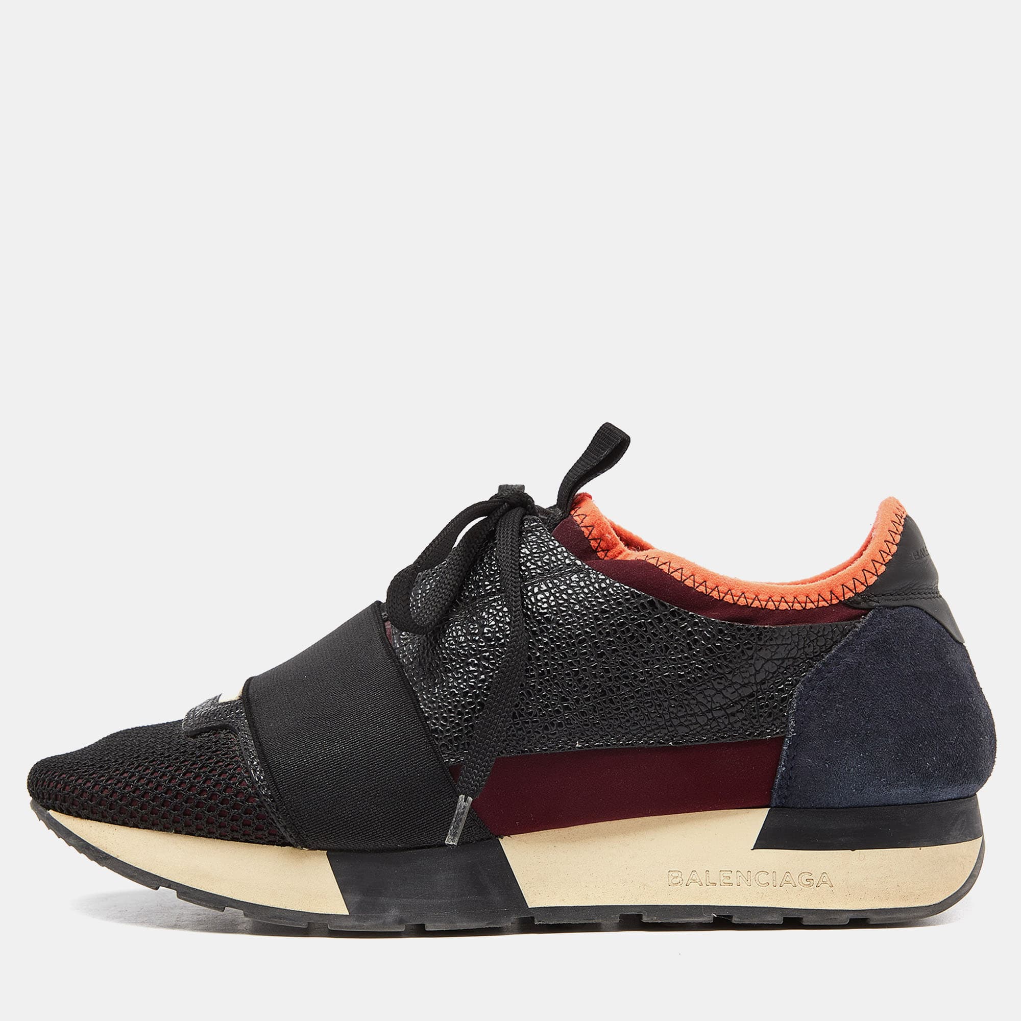 Balenciaga Race Runner Size 36 Multicolor Leather, Mesh and Suede Low Top Sneakers