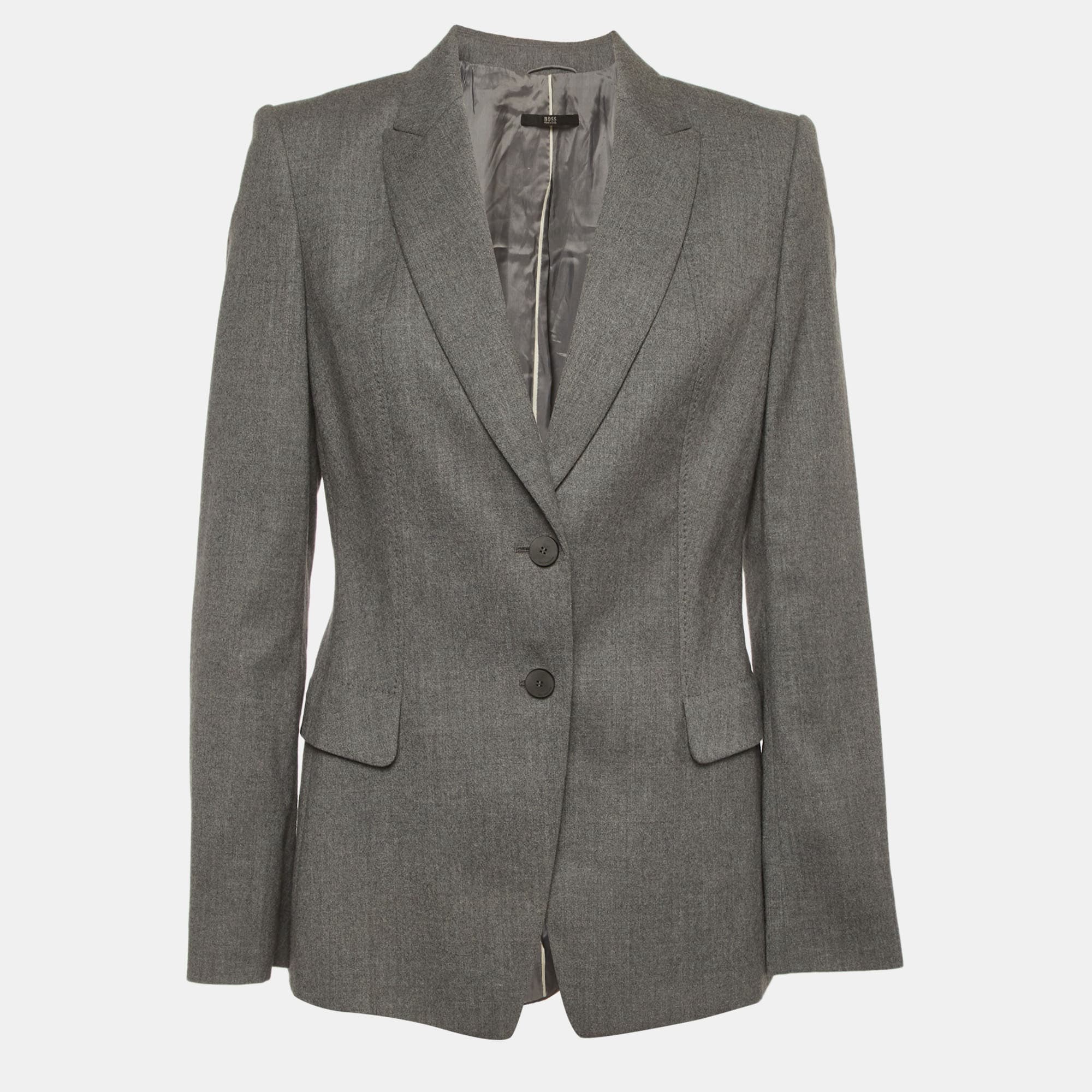 Boss By Hugo Boss Grey Wool Single Breasted Juicyrel Blazer M