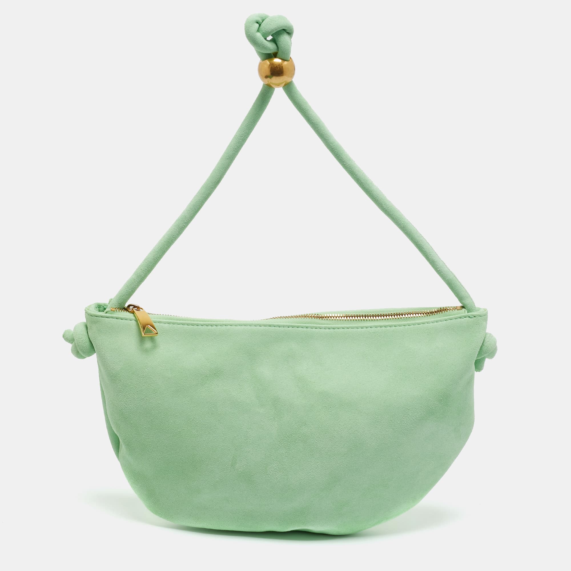 Bottega Veneta turn pouch Green Suede Pouch Clutch