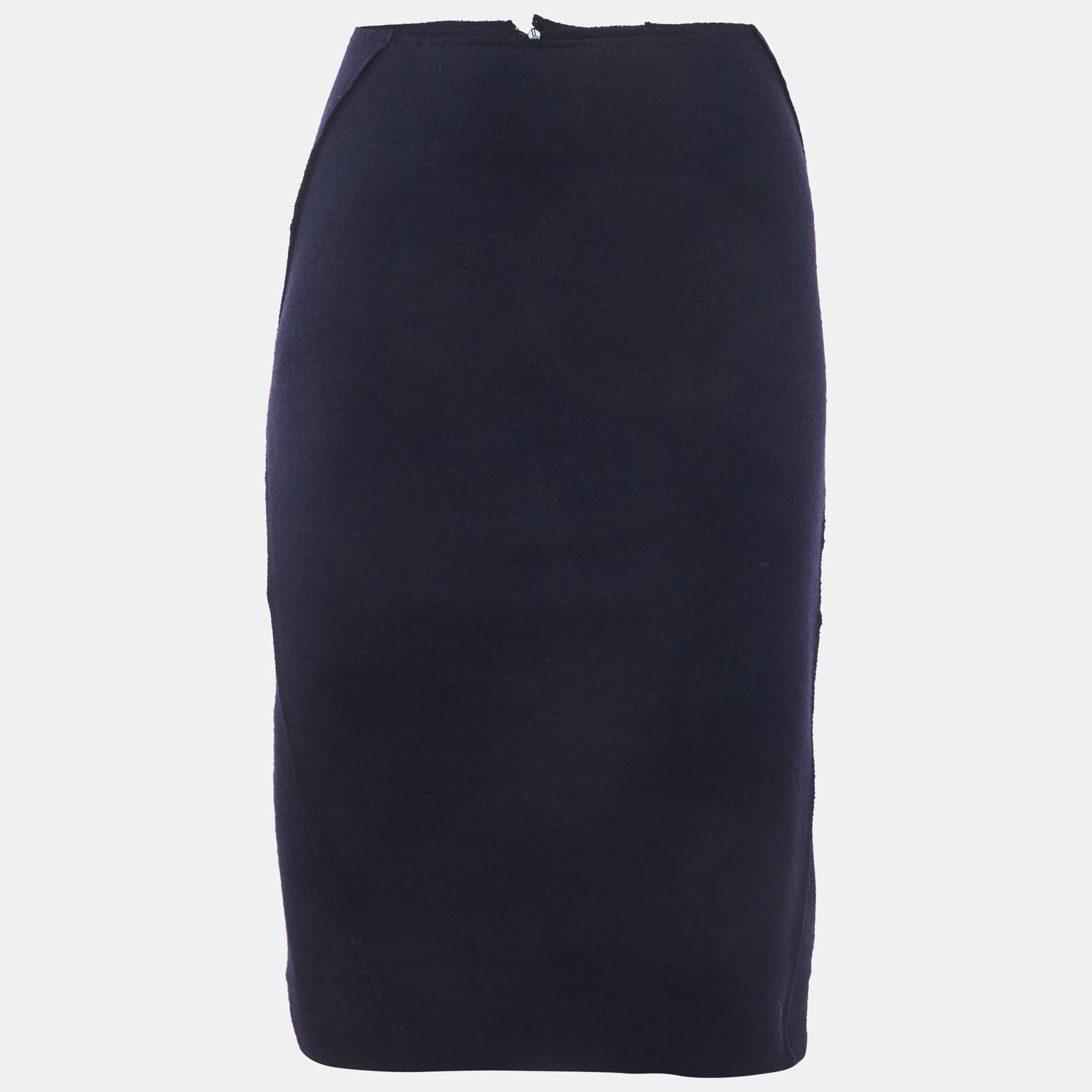 Bottega Veneta Navy Blue Wool Pencil Skirt S