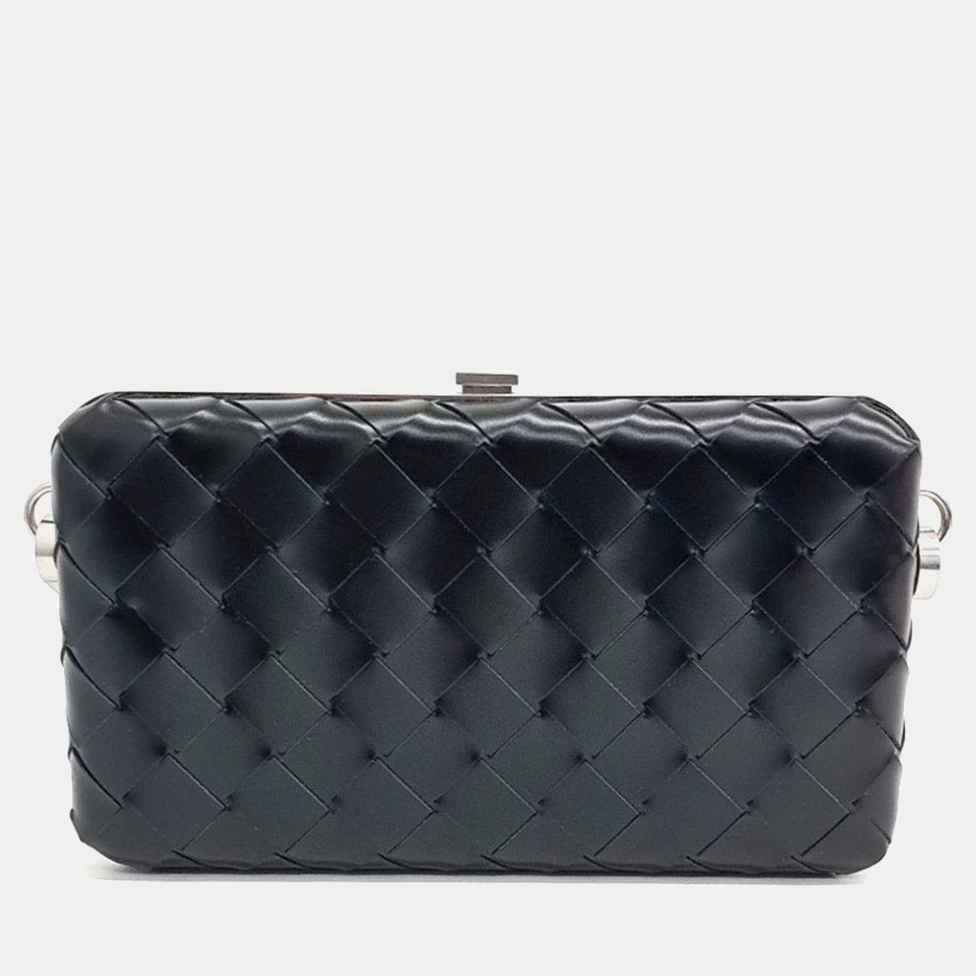 Bottega Veneta Small Loop Black Intrecciato Leather Crossbody Bag