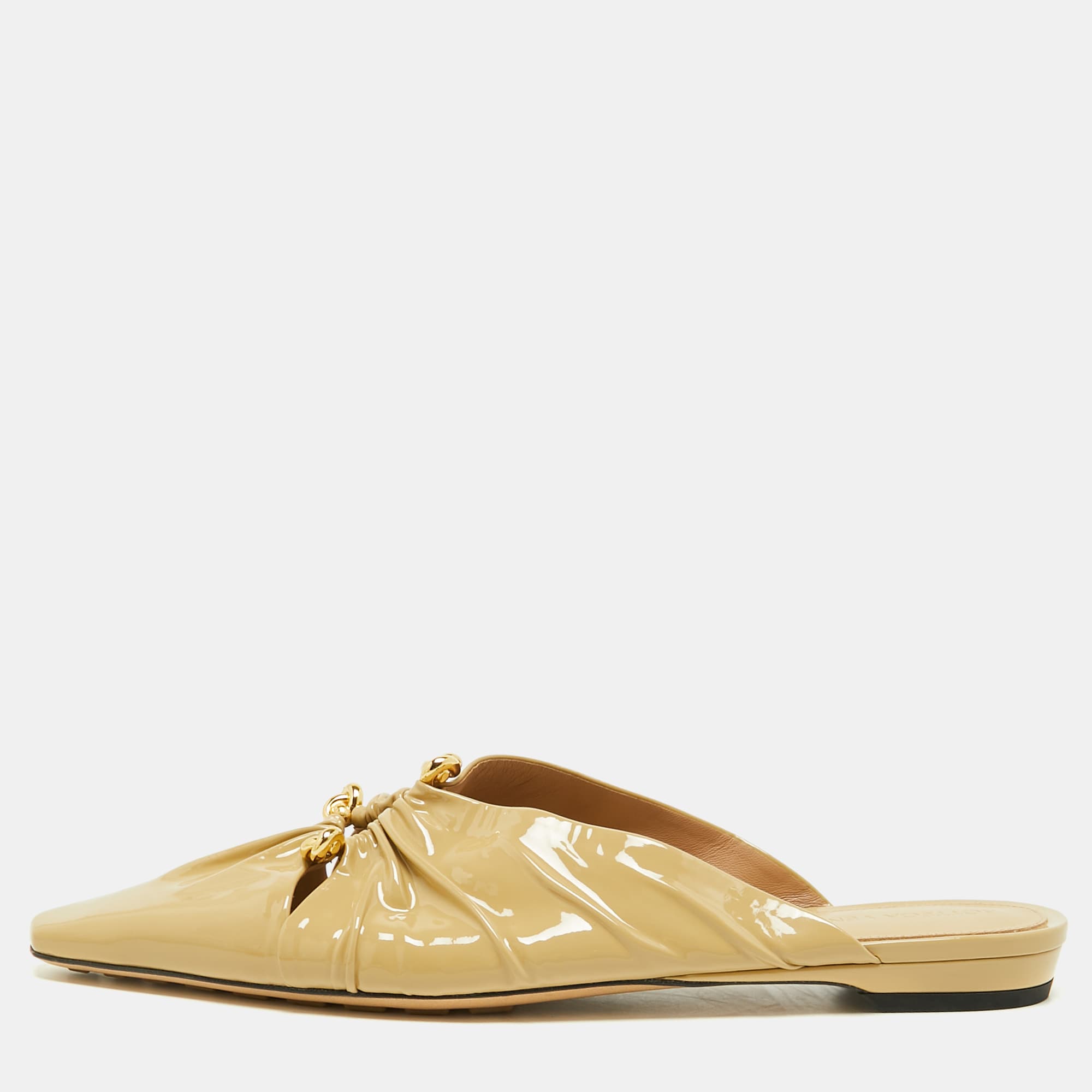 Bottega Veneta Bunnie Size 38.5 Beige Leather Mules