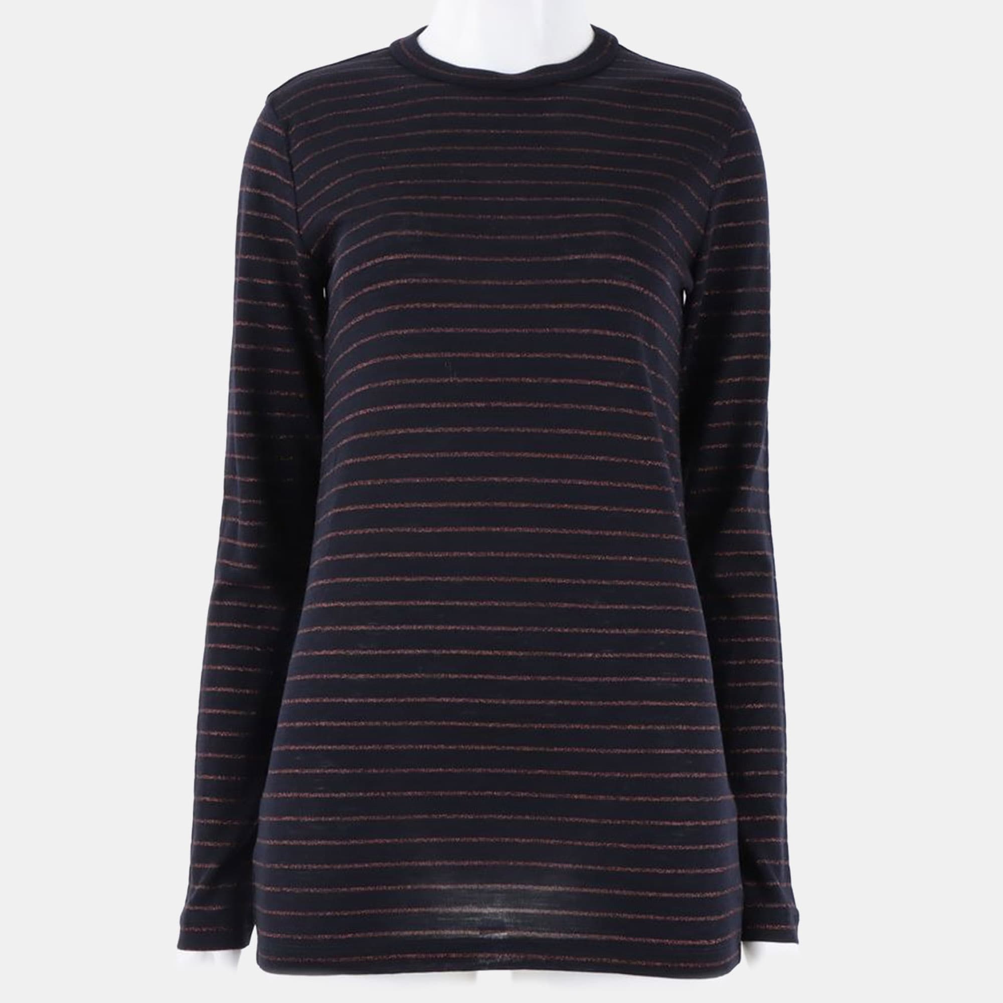 Brunello Navy Blue Wool Cucinelli Long Sleeves Size M