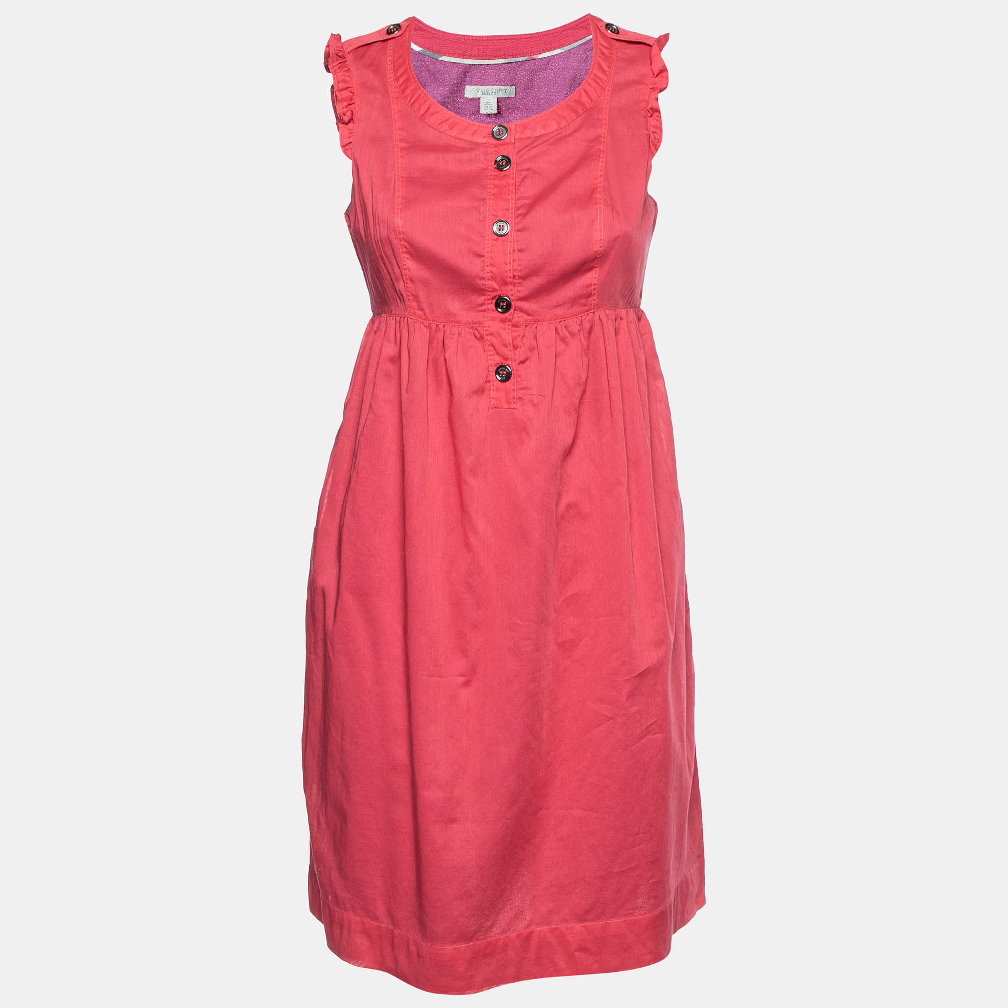 Burberry Brit Red Cotton Sleeveless Dress S