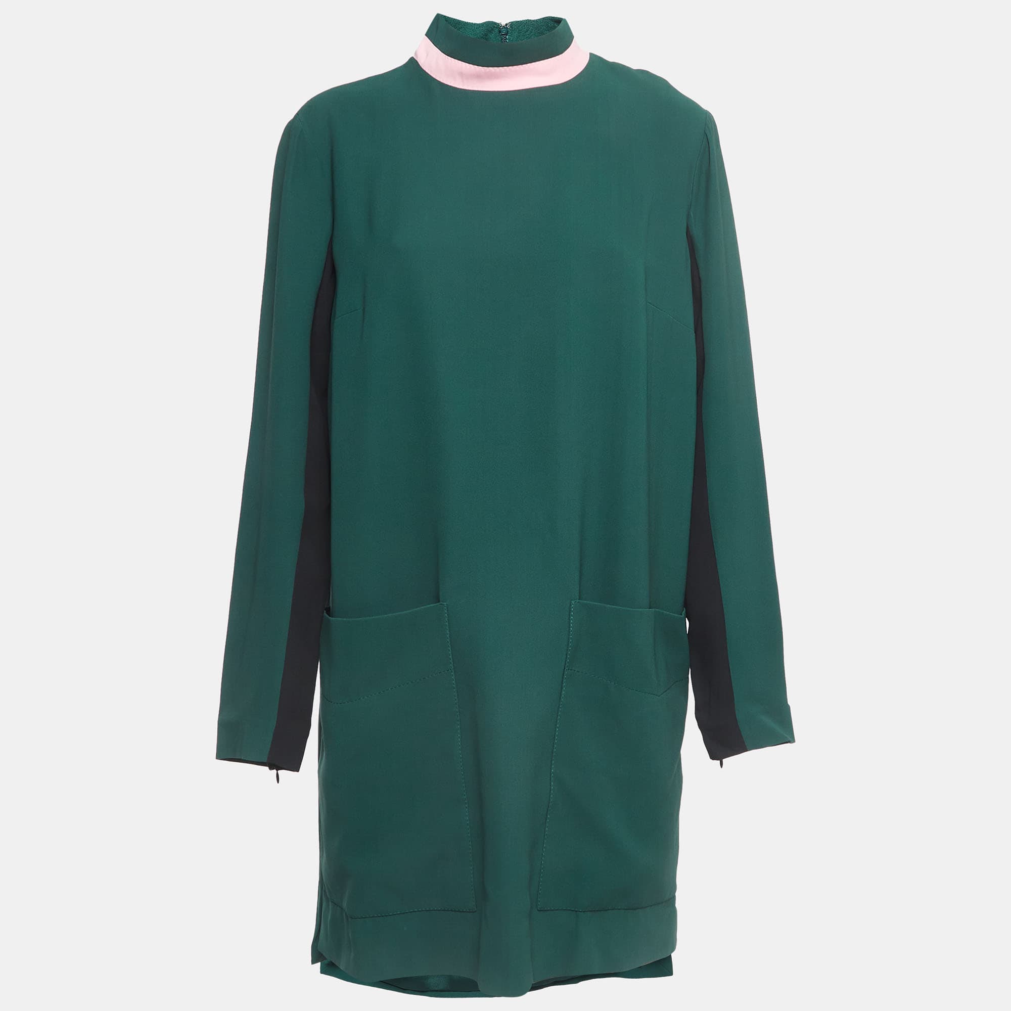 Burberry Green Wool Blend Midi Dress XL