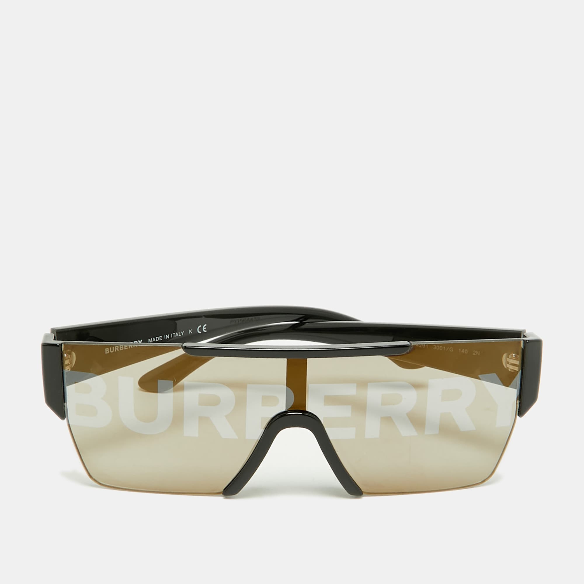 Burberry Black B 4291 Logo Shield Sunglasses