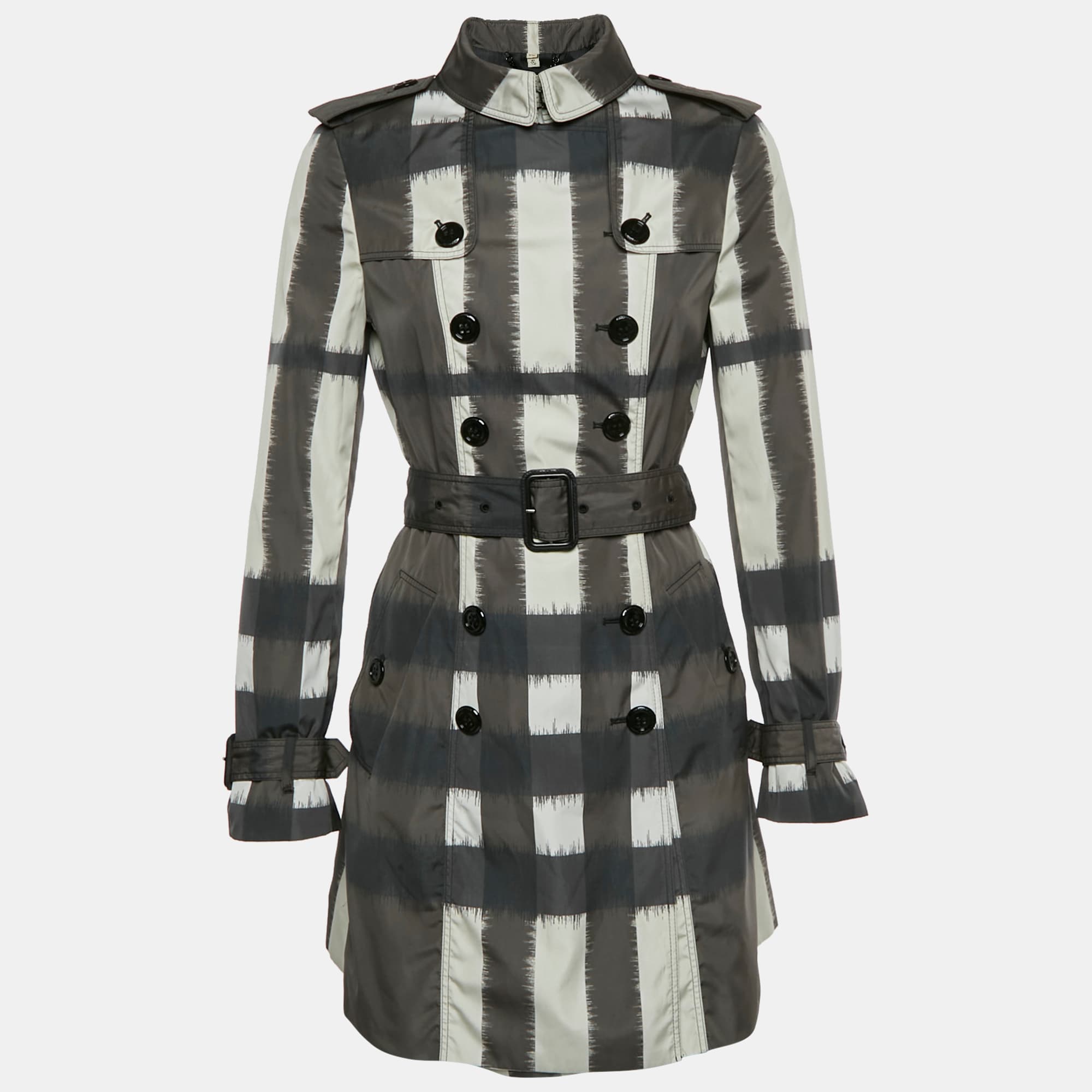 Burberry Multicolor Synthetic Taffeta Waterloo Trench Coat S