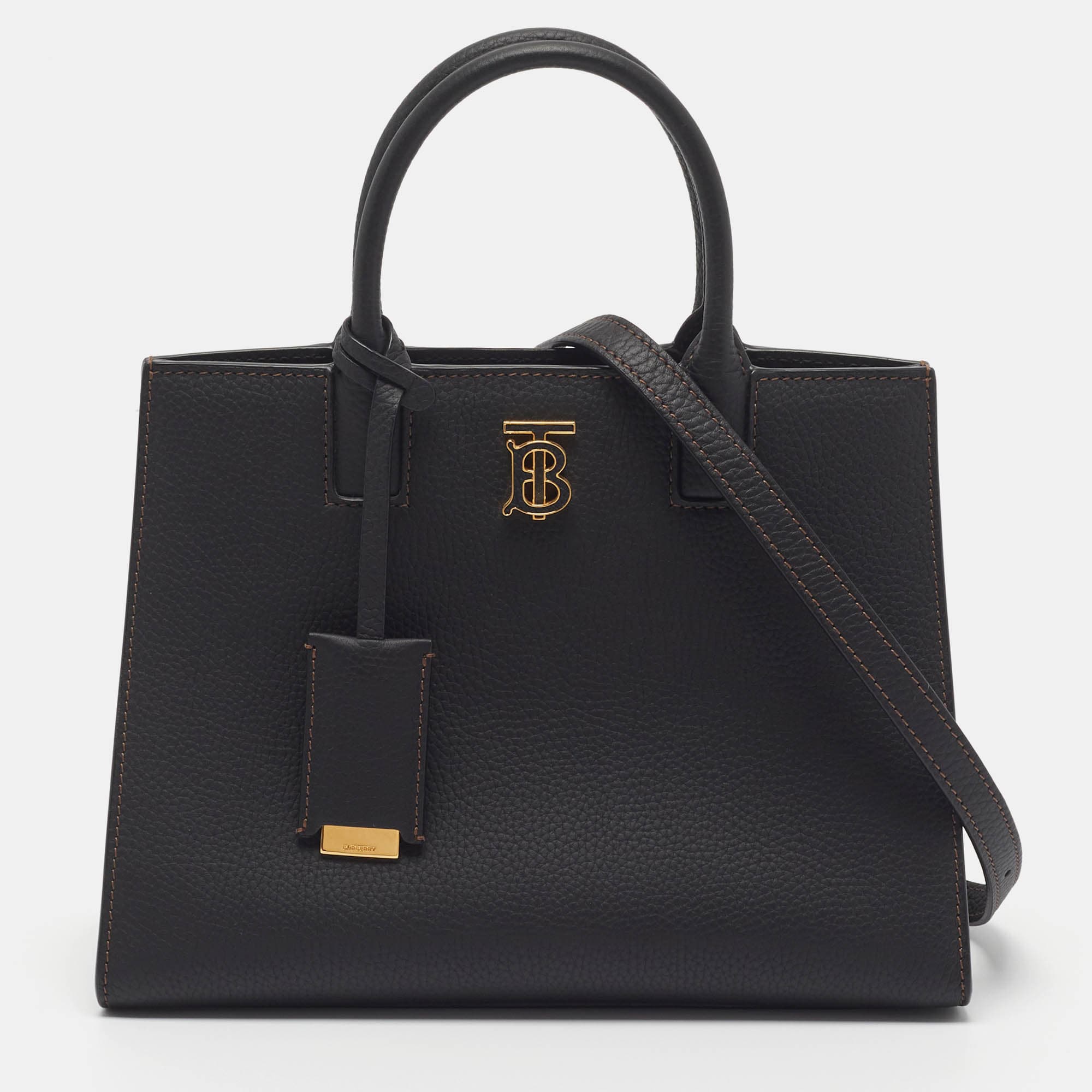 Burberry Frances Mini Black Leather Tote