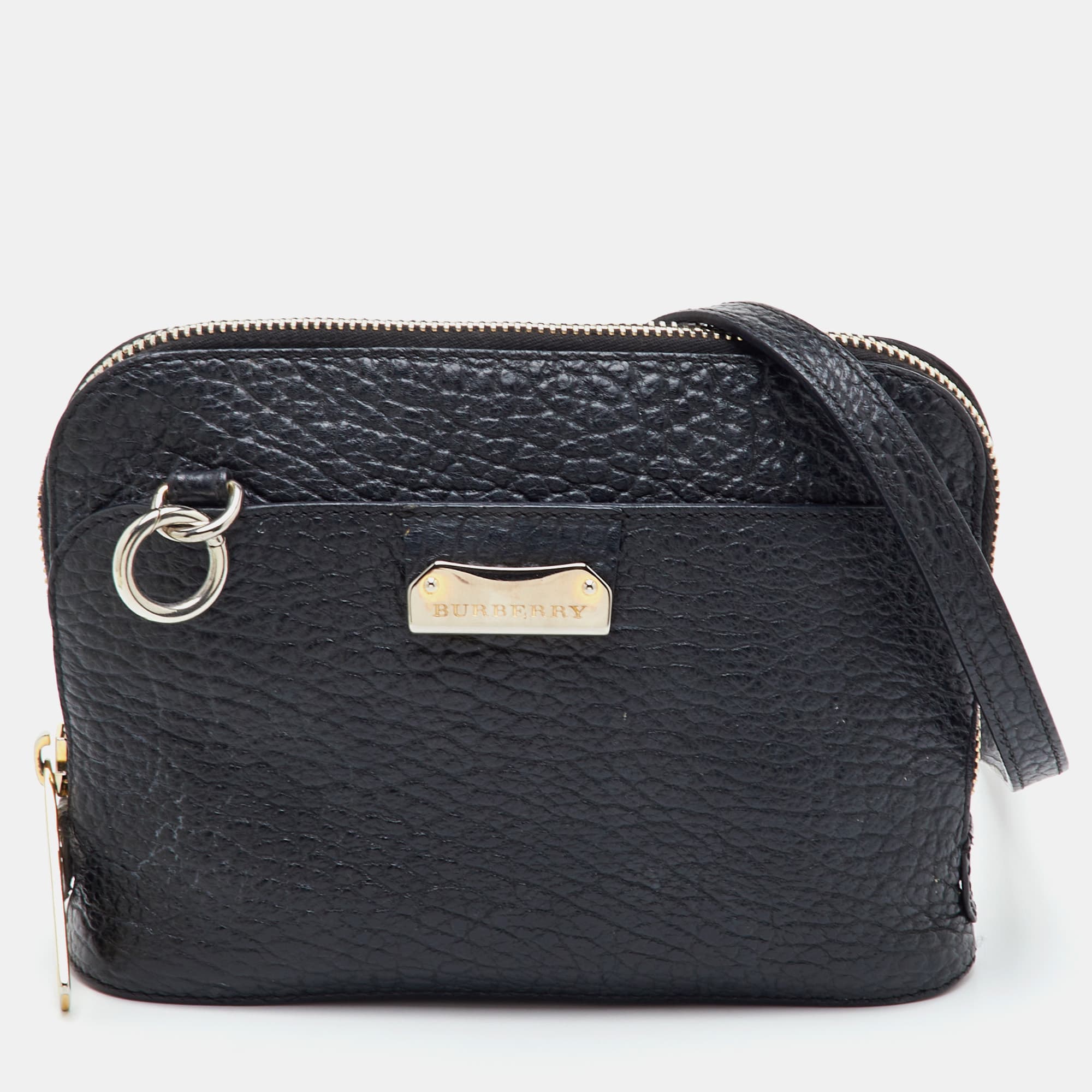 Burberry Harrogate Small Black Leather Crossbody Bag