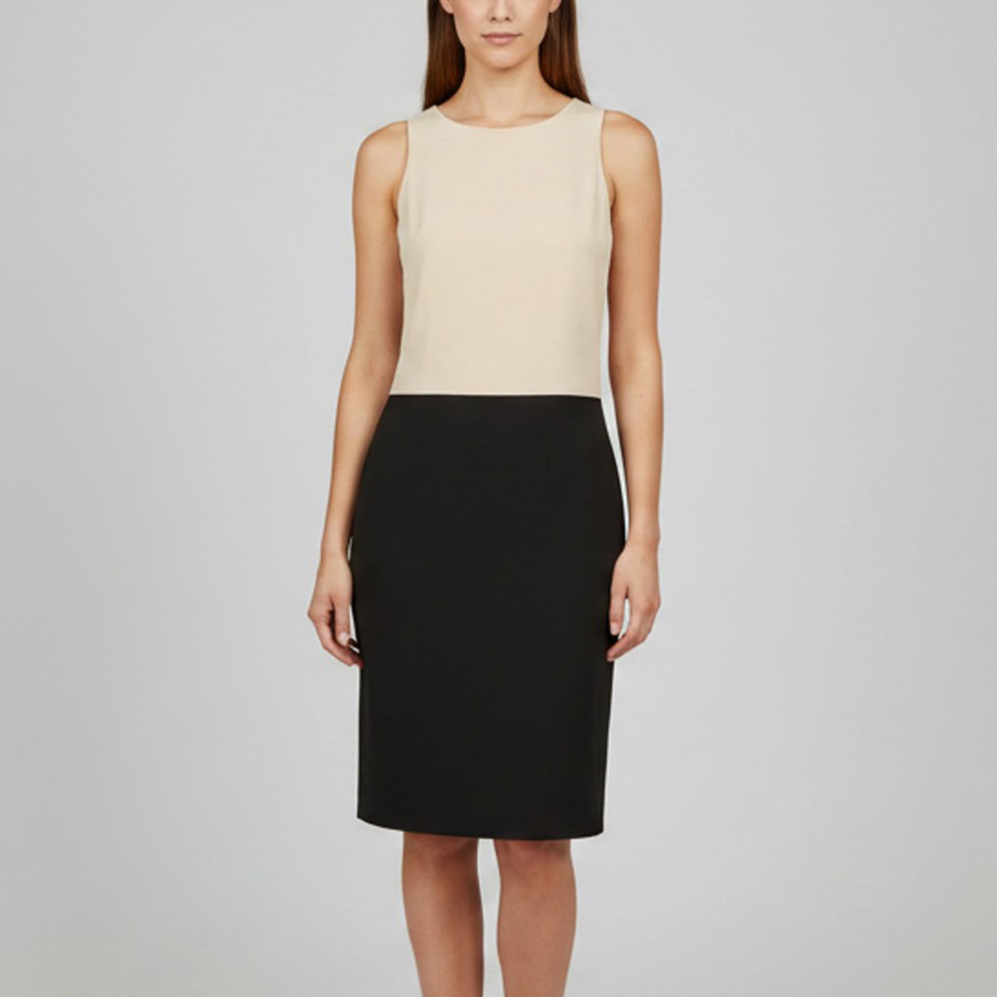 Celine Beige and Black Silk Open Back Midi Dress M