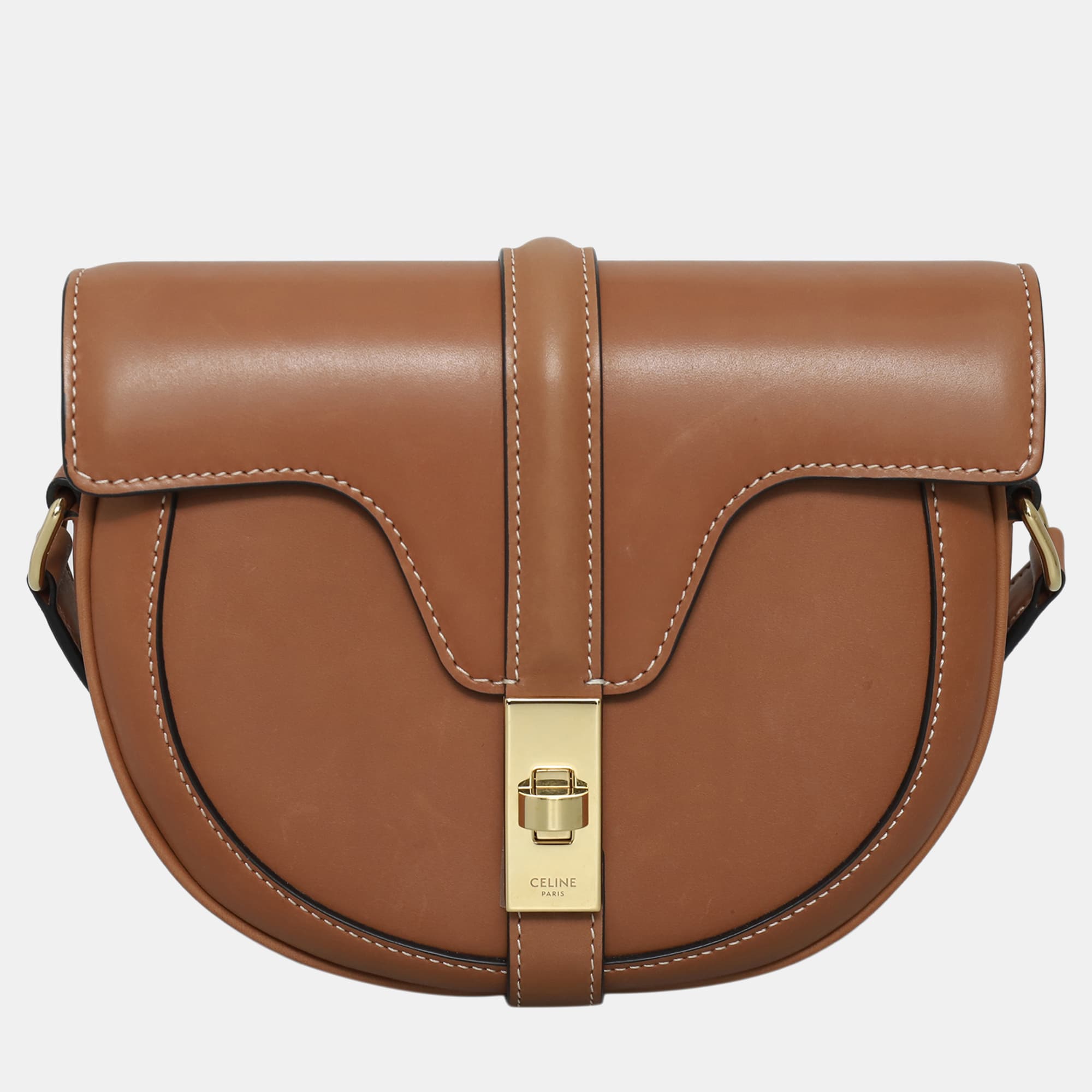 Celine Besace 16 Small Tan Leather Crossbody Bag