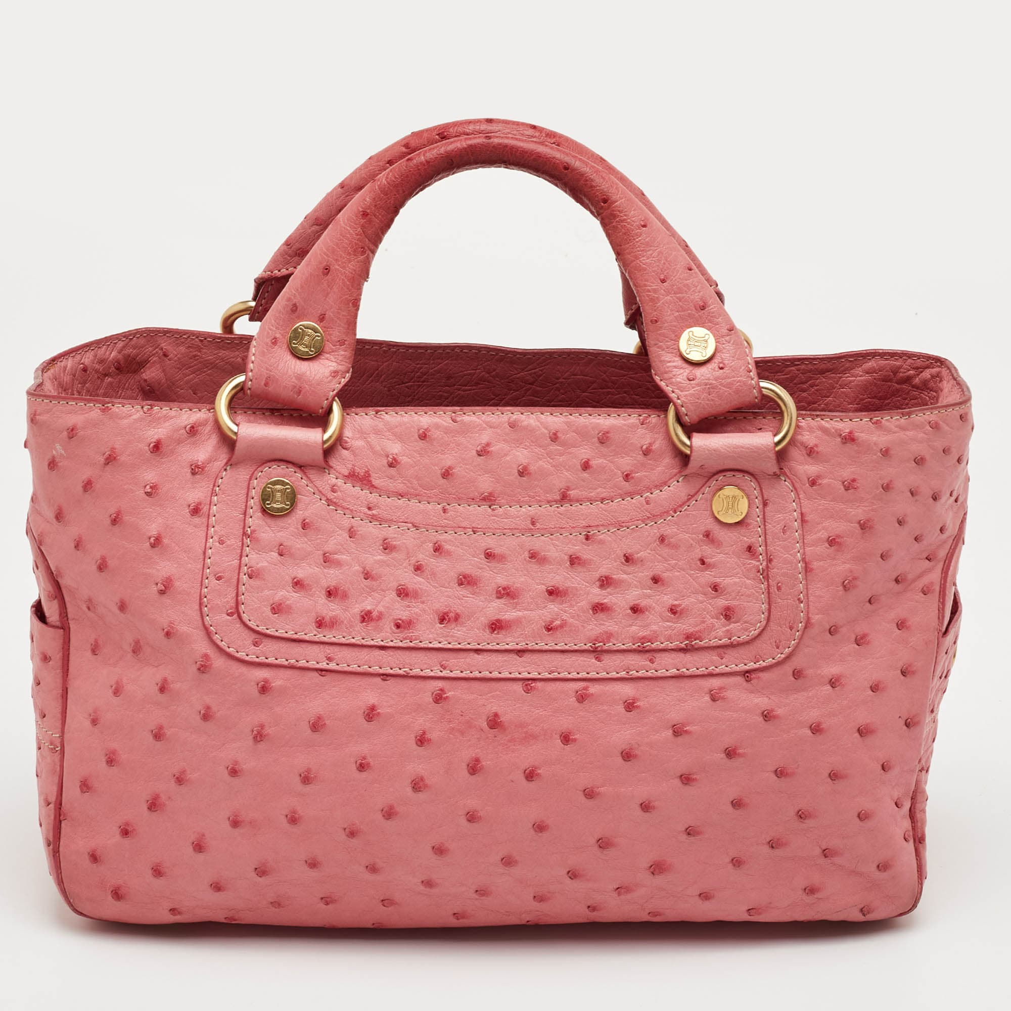 Celine Boogie Pink Ostrich Tote