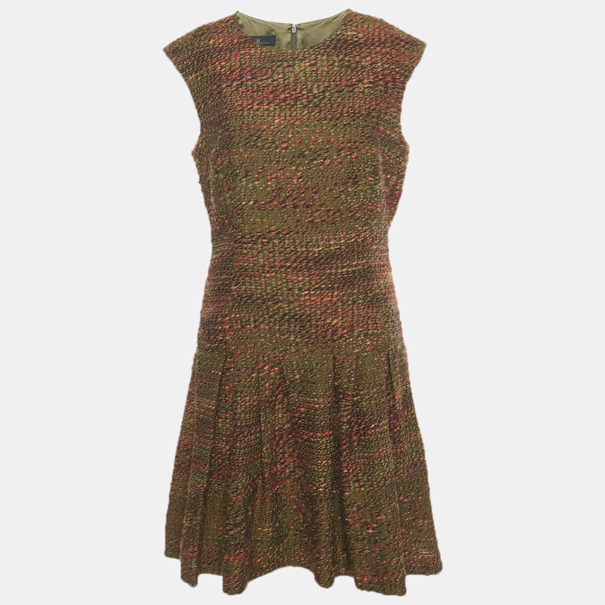 CH Carolina Herrera Green Knit Sleeveless Short Dress L