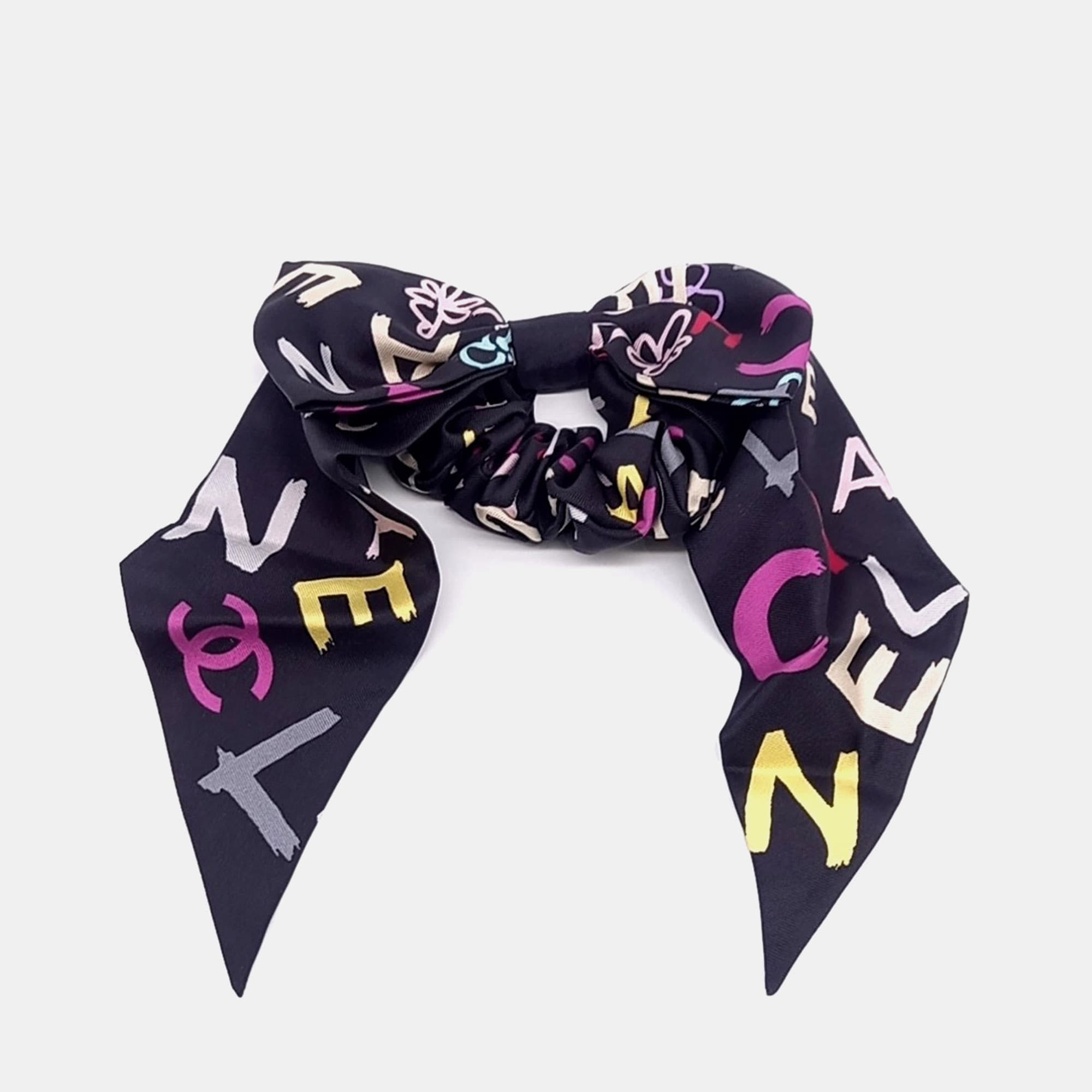 Chanel Silk Black Hair Scrunchie