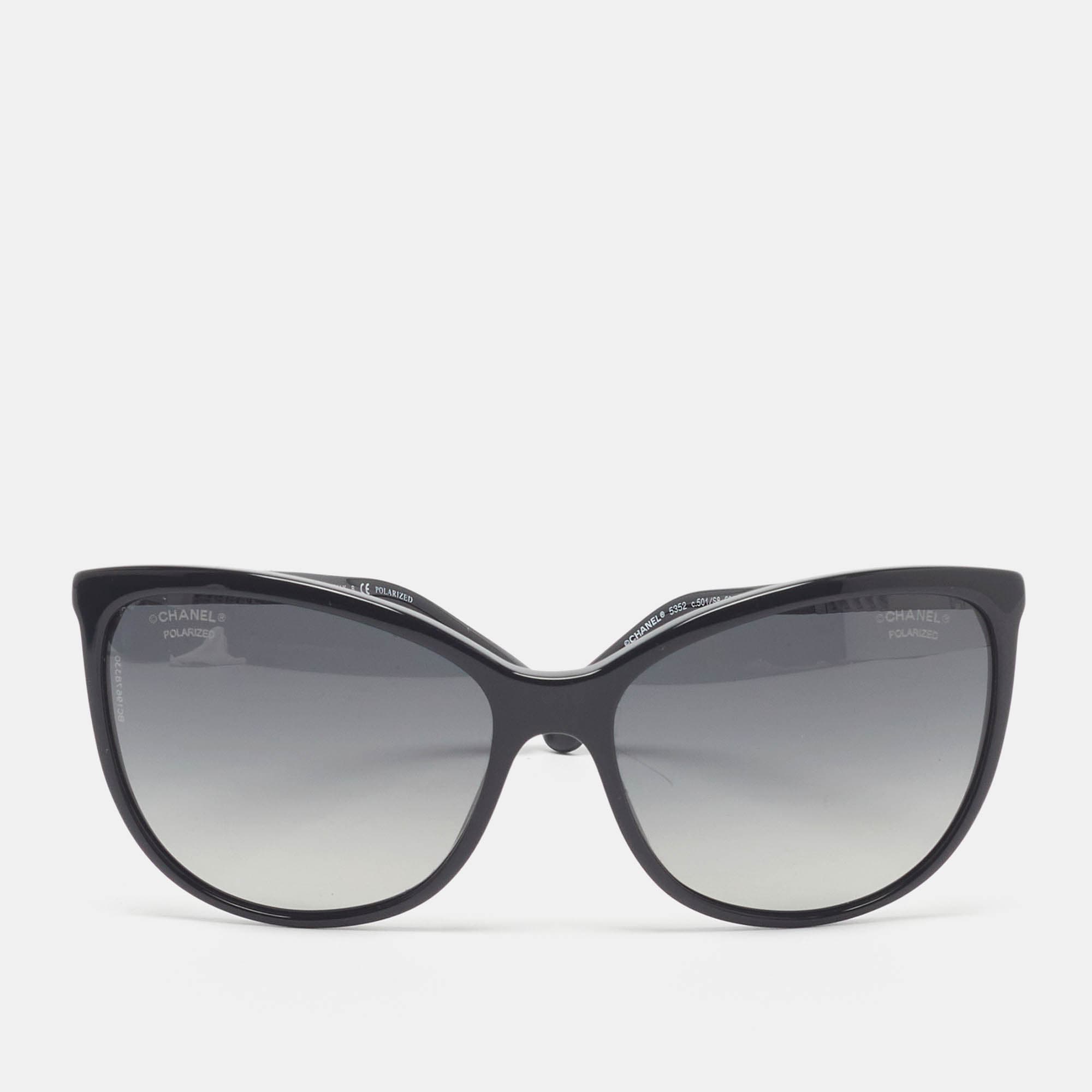 Chanel Black Polarized 5352 A Butterfly Sunglasses