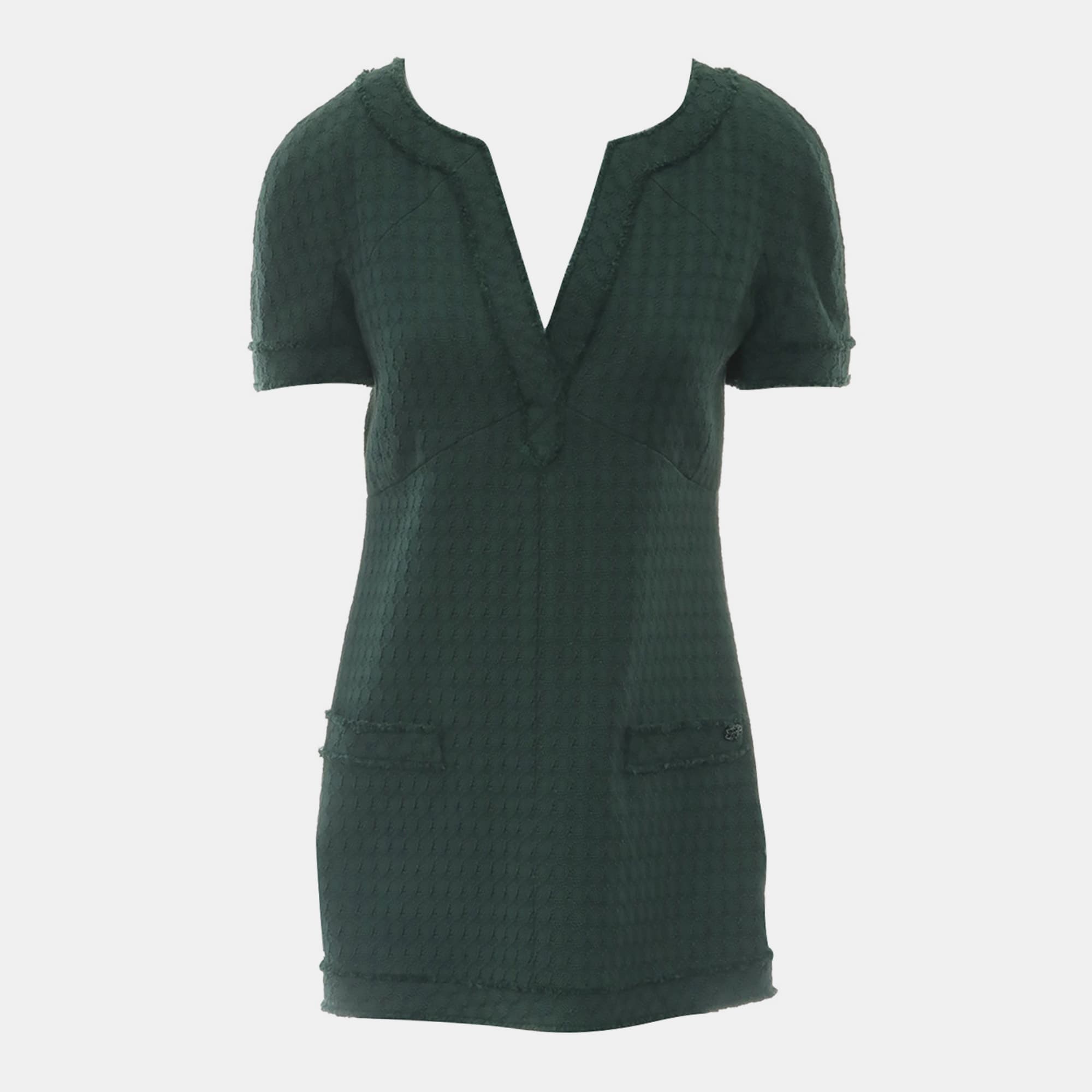 Chanel V-Neck Short Sleeve Tunic Mini Dress