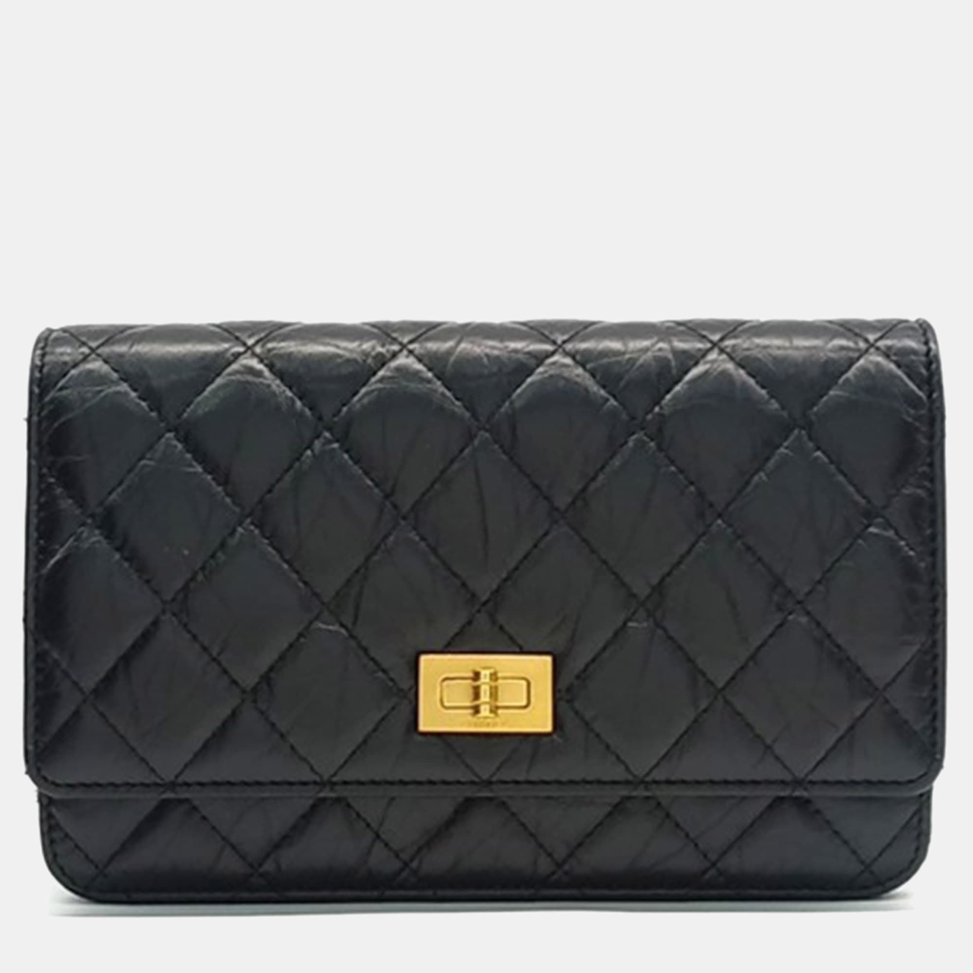 Chanel 2.55 WOC Mini Black Leather Crossbody Bag