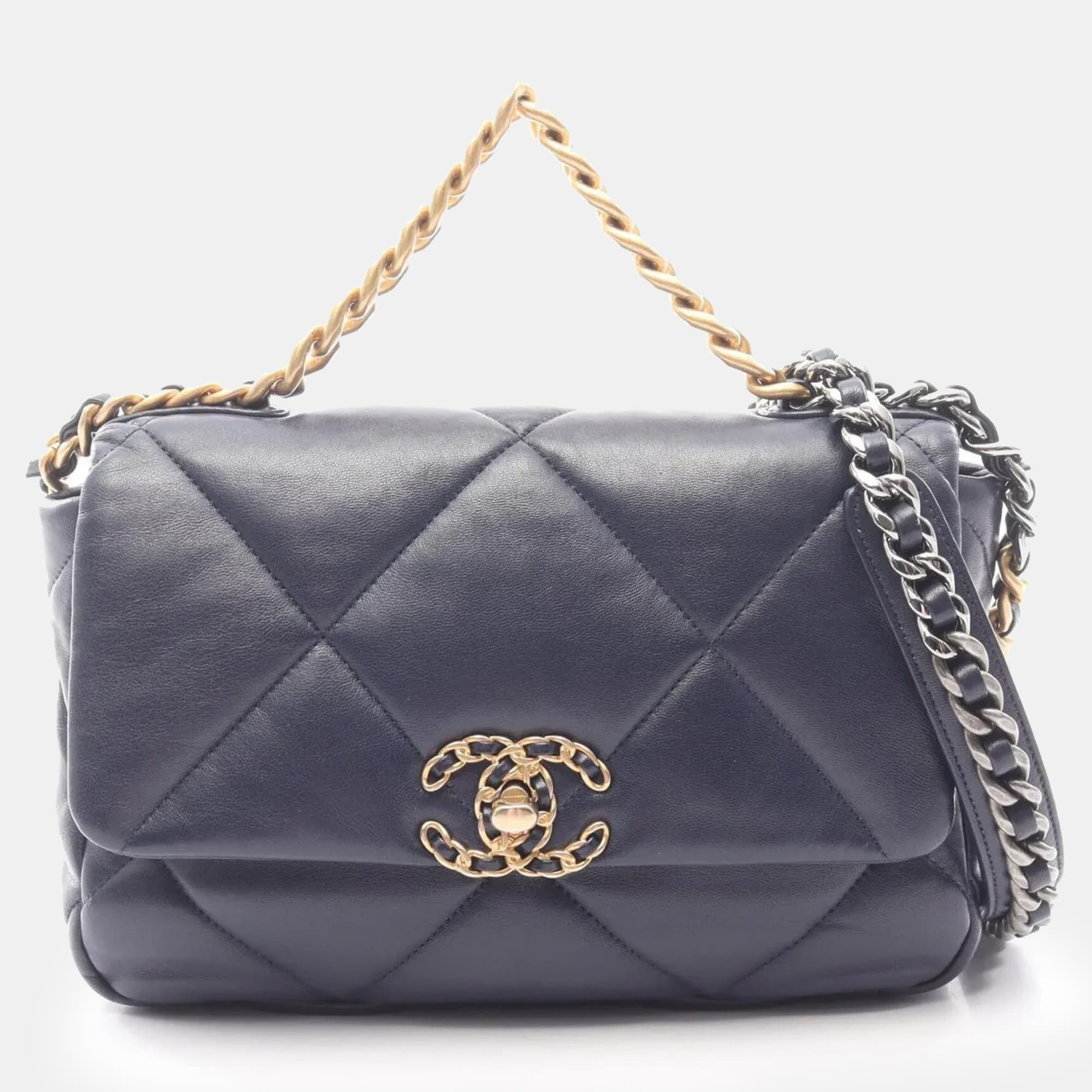 Chanel 19 Navy Lambskin Shoulder Bag