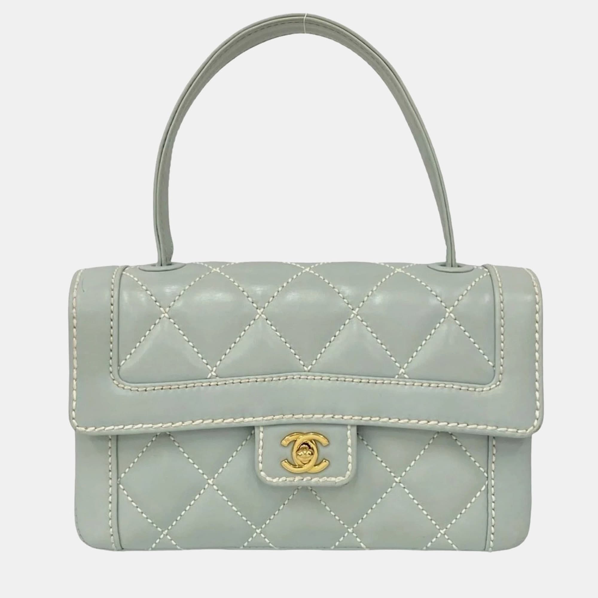 Chanel Coco Wild Stitch Leather Top Handle Bag