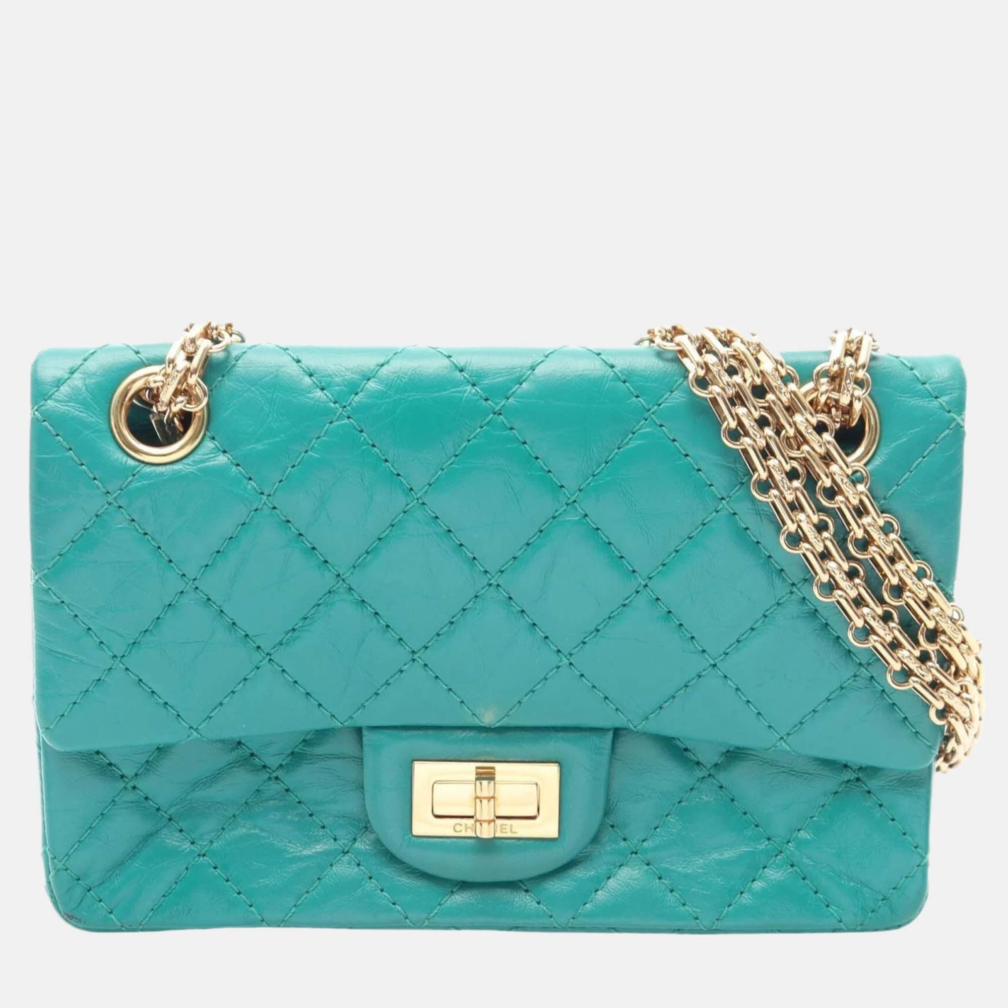 Chanel 2.55 Reissue Mini Green Aged Calfskin Leather Shoulder Bag