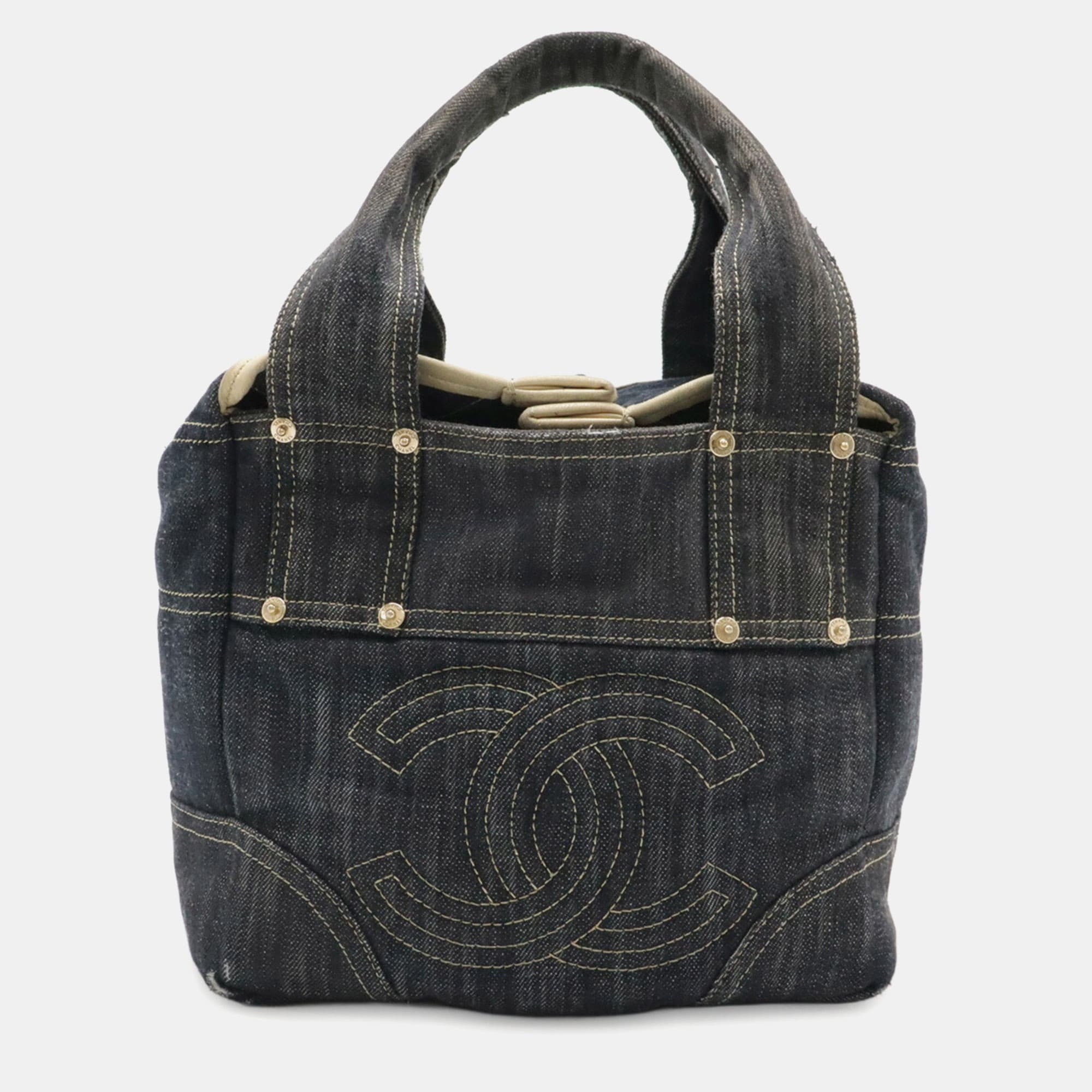 Chanel Sparkling Denim A31985 Blue Denim Tote Bag