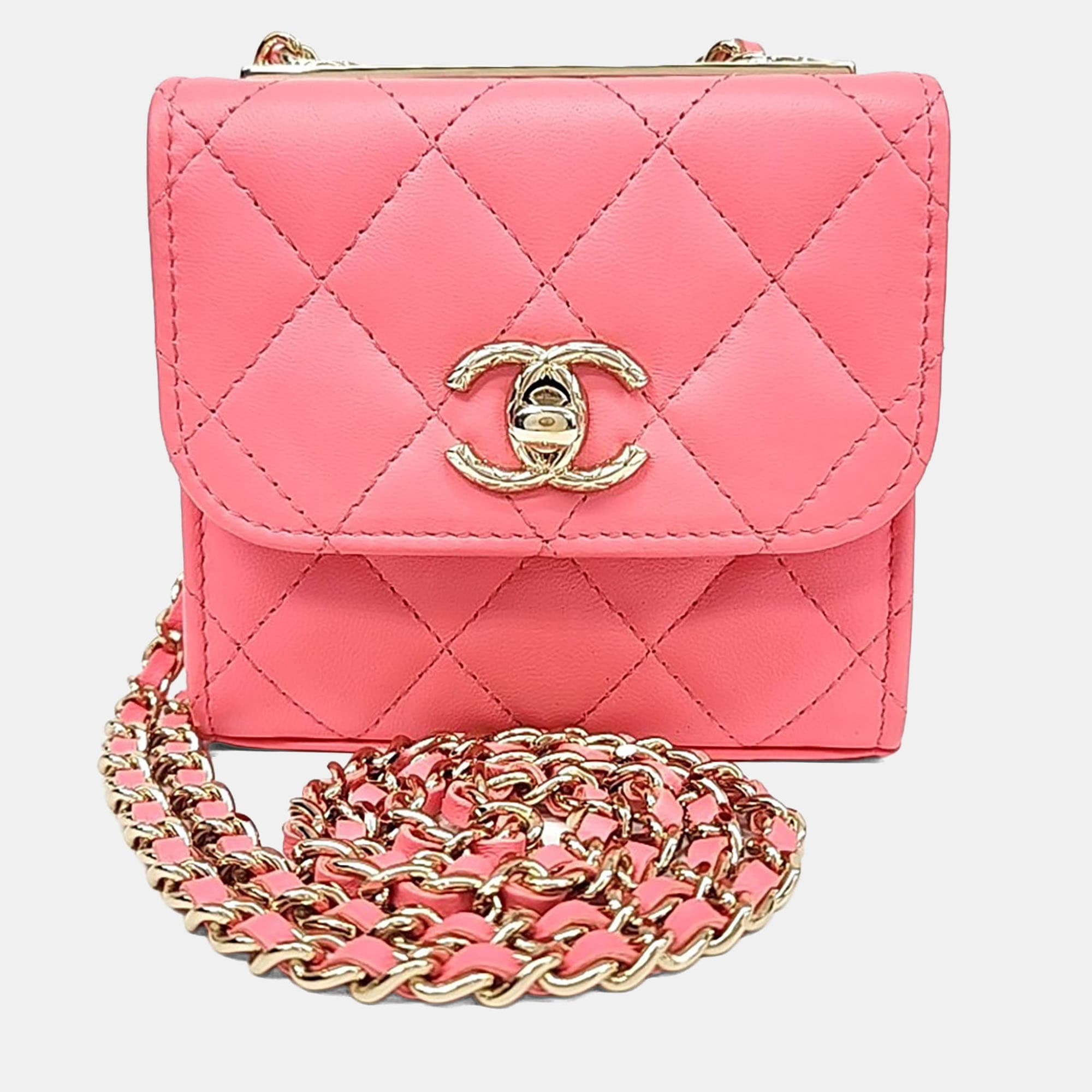 Chanel Pink Leather Trendy CC Mini Crossbody Bag